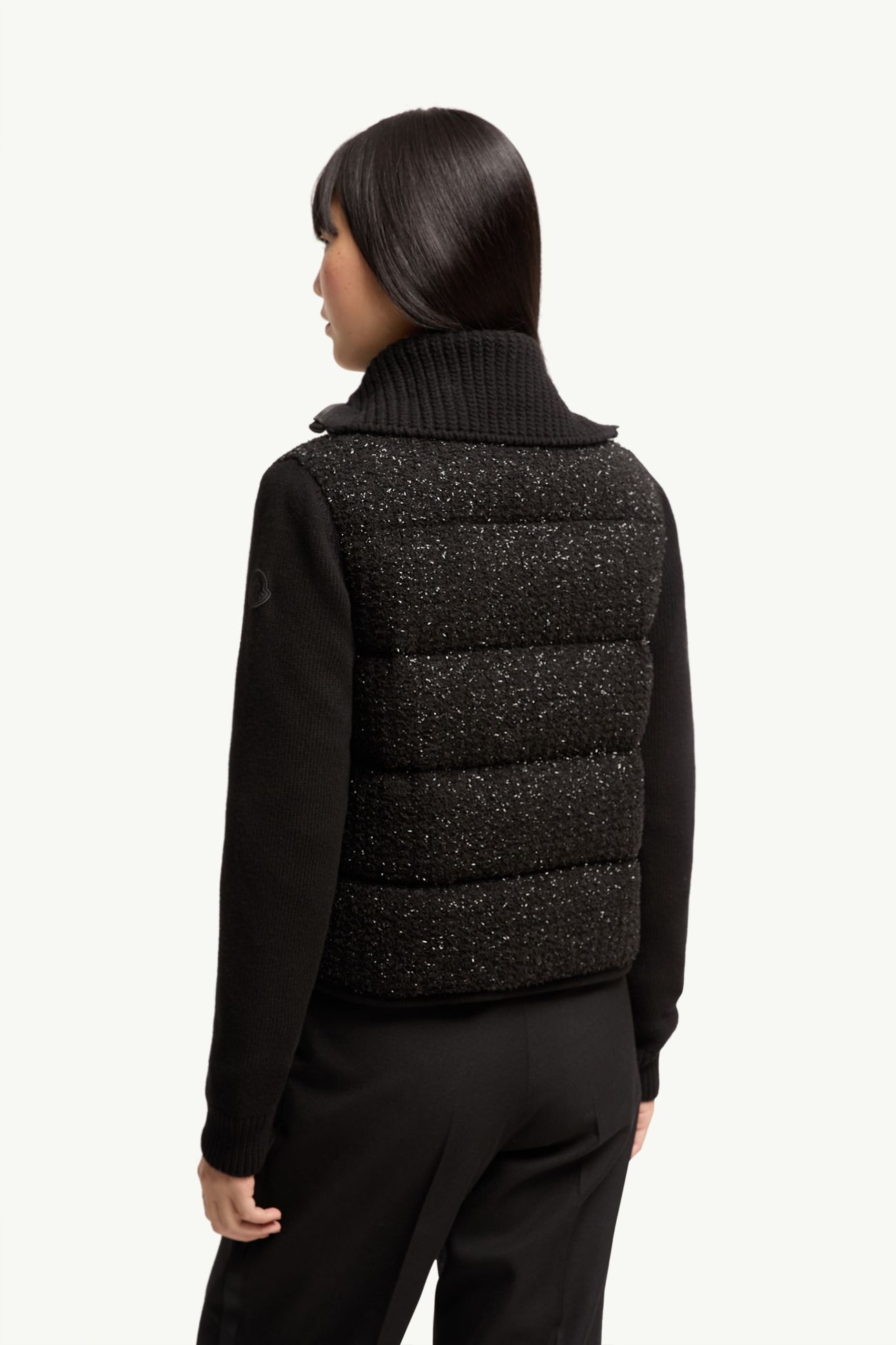 羊毛及羊絨混紡羽絨開襟毛衣 女士 黑色 Moncler 4