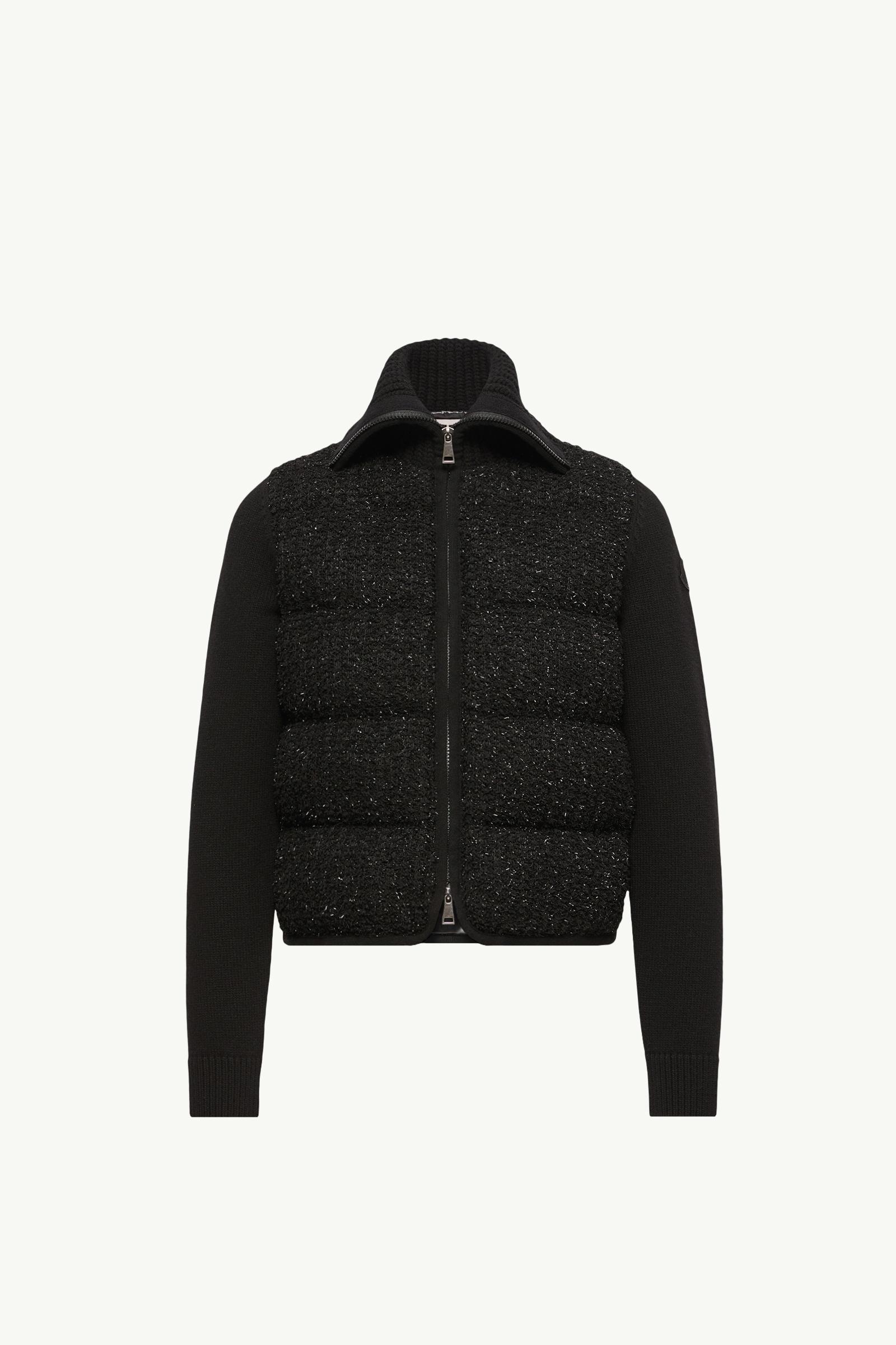 羊毛及羊絨混紡羽絨開襟毛衣 女士 黑色 Moncler, 1 of 0