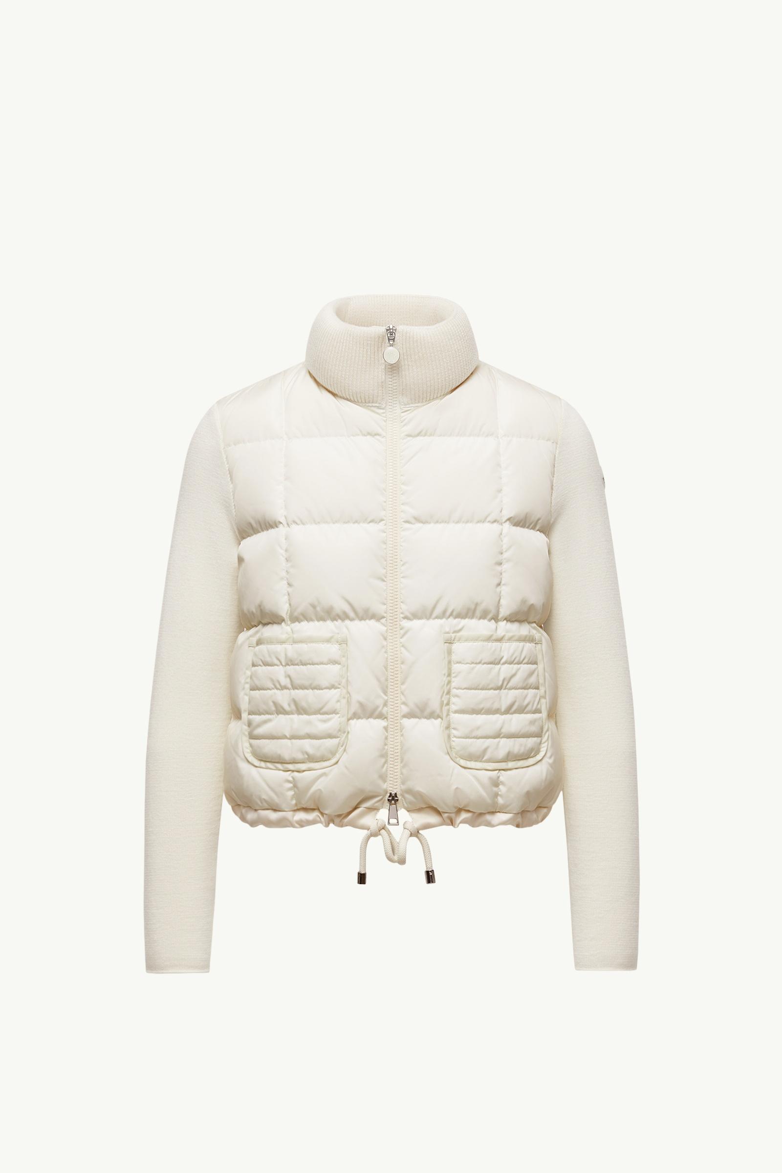 Square-Quilted Padded Wool Zip-Up Cardigan Women White Moncler, 1 of 0