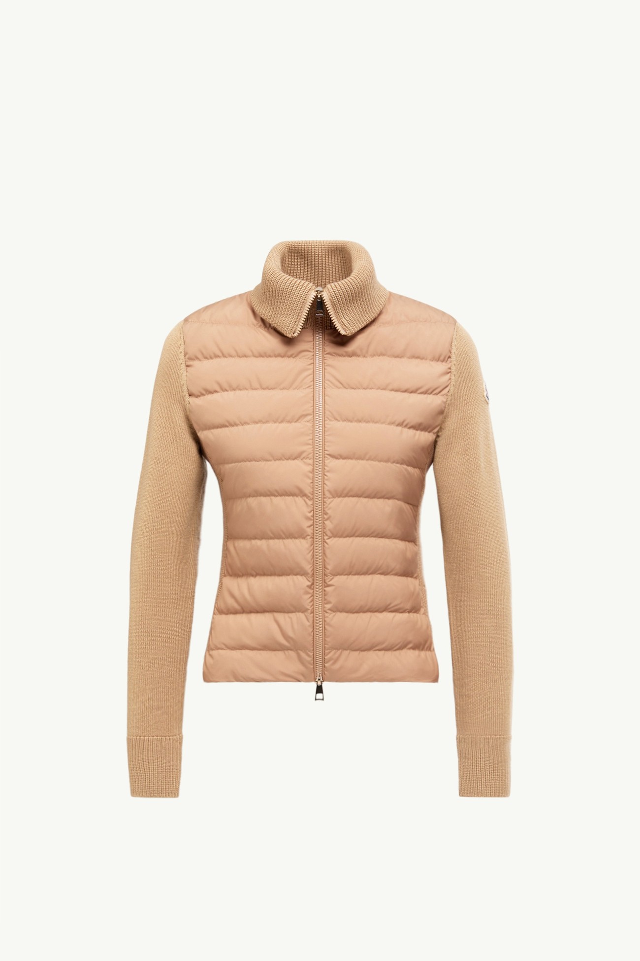 Padded Zip-Up Wool Cardigan Women Beige Moncler 2