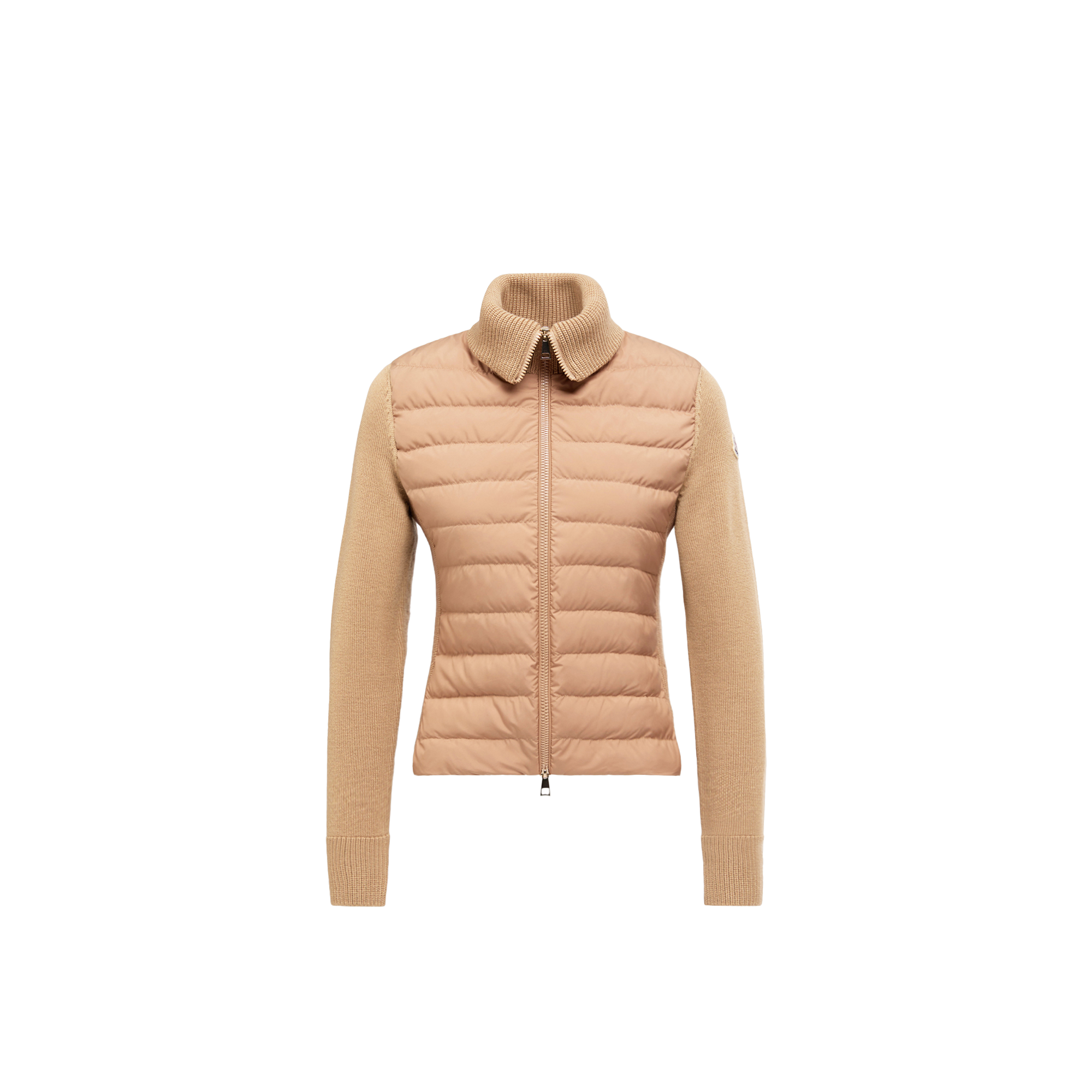 Moncler Padded Zip-Up Wool Cardigan for Women in Beige, Size: Xs - Image 1