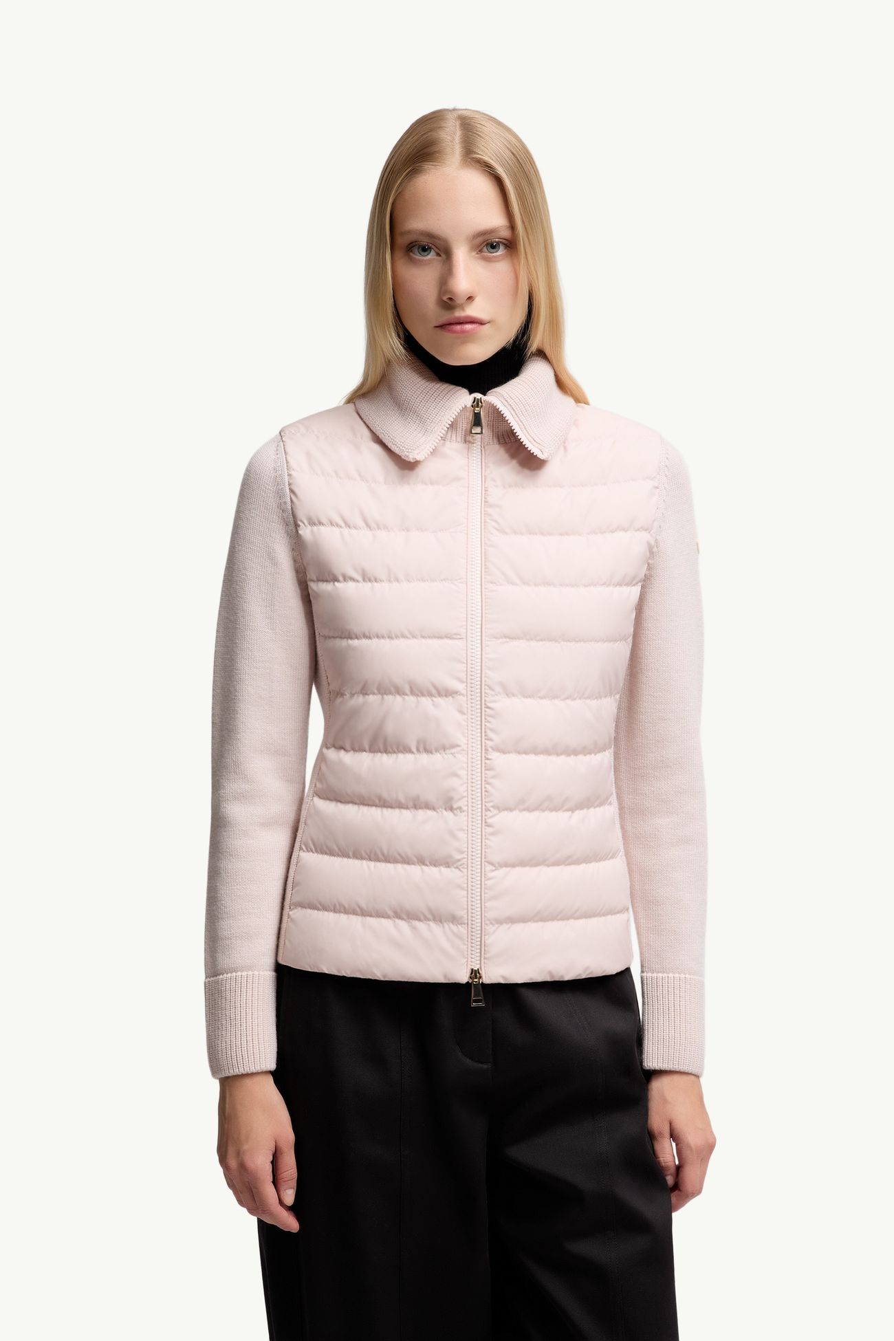 Cardigan in lana imbottito con zip Donna Rosa Moncler 3