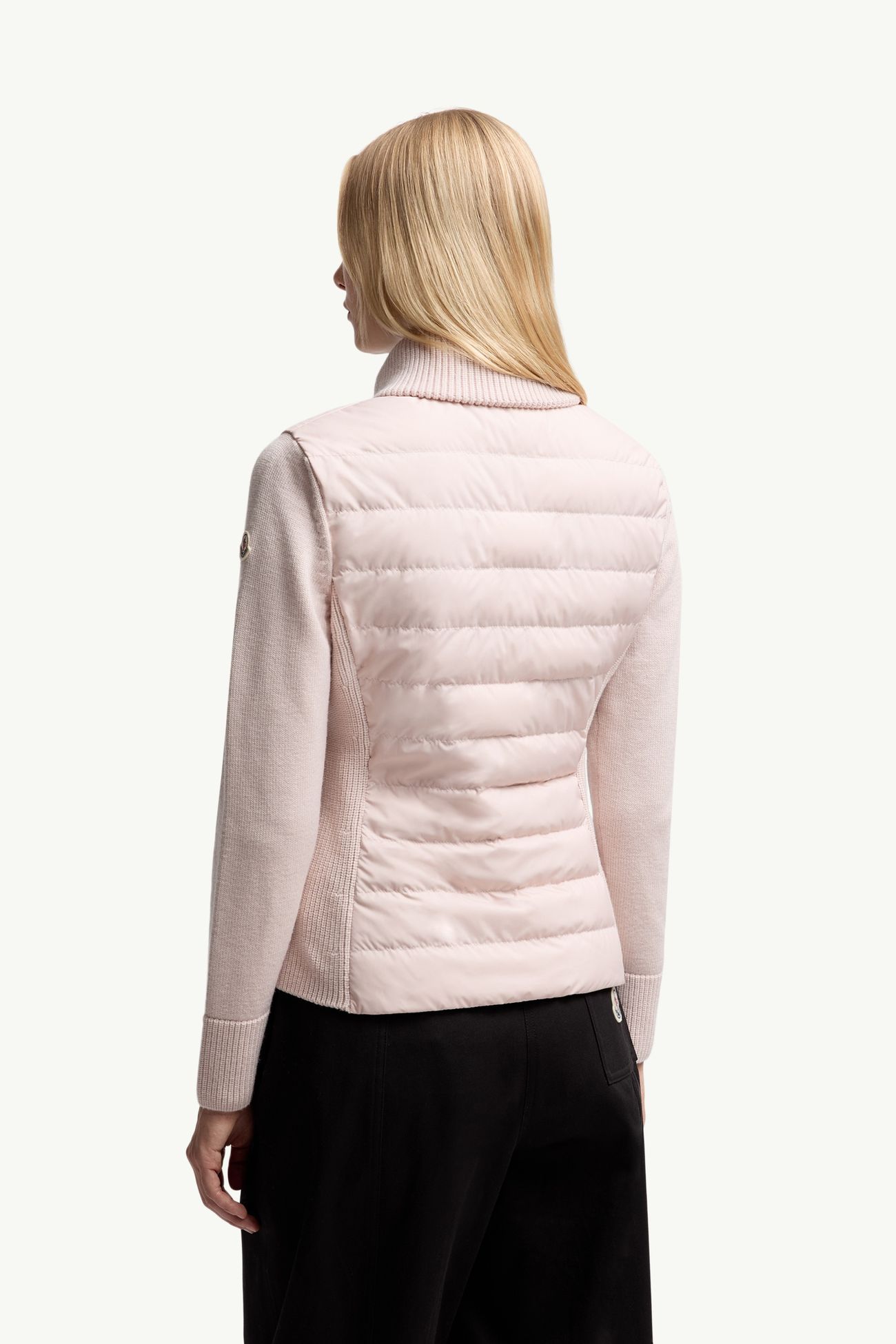 Padded Zip-Up Wool Cardigan Women Pink Moncler 4
