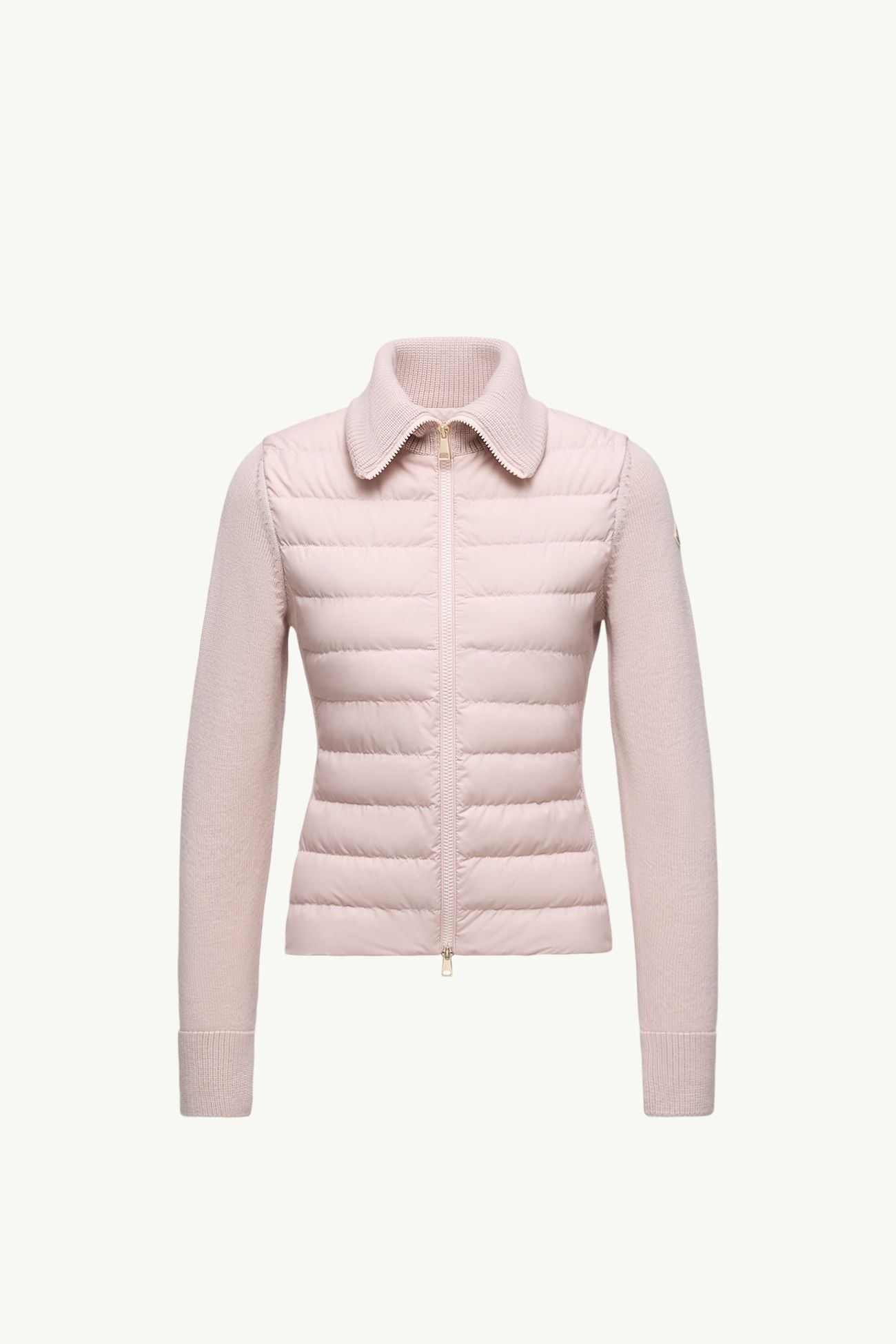 Cardigan zippé en laine matelassée Femmes Rose Moncler 2