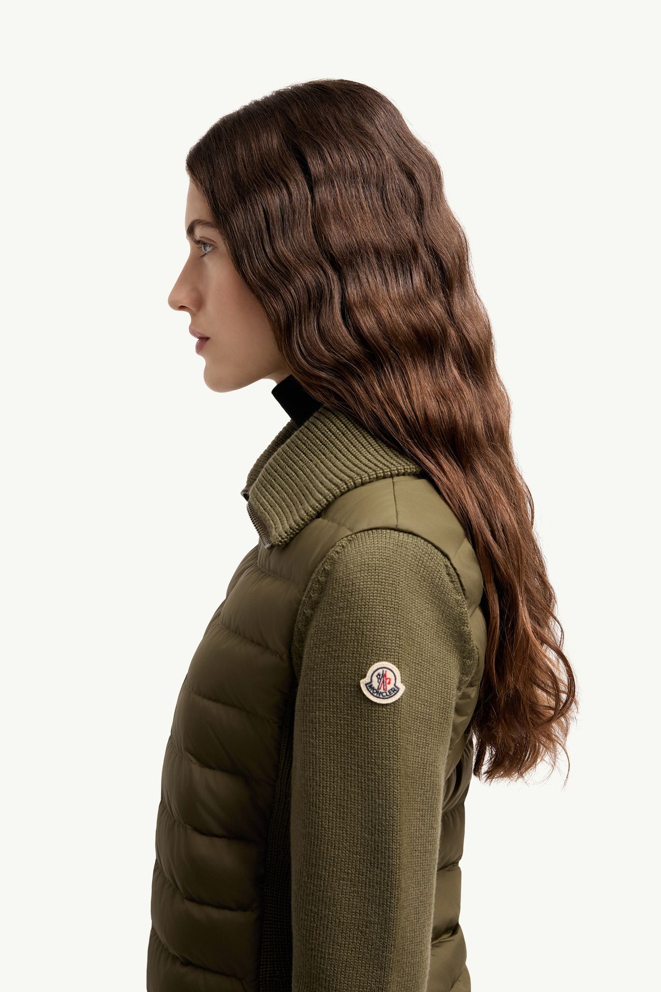 Padded Zip-Up Wool Cardigan Women Dark Green Moncler 1