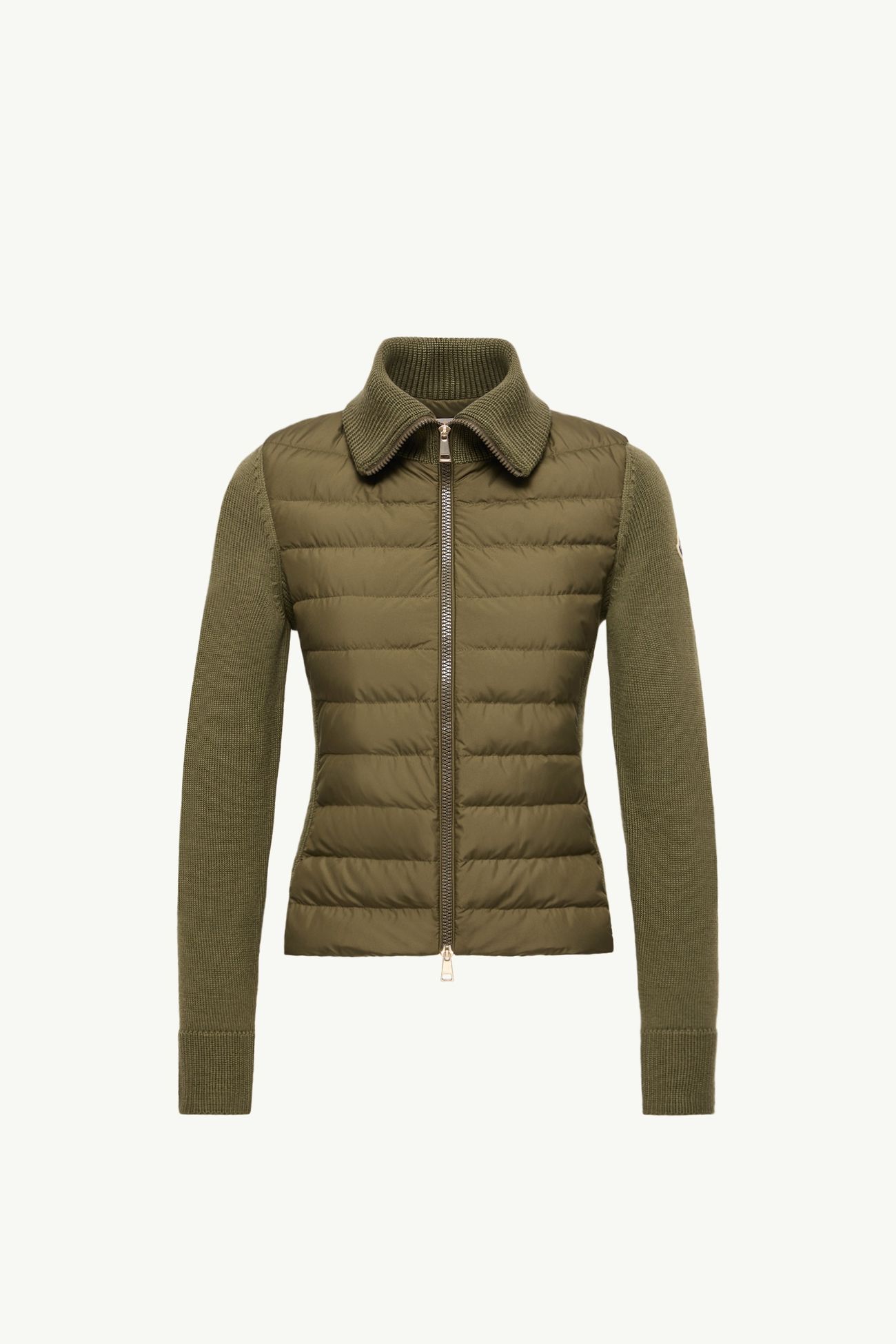 Padded Zip-Up Wool Cardigan Women Dark Green Moncler 2