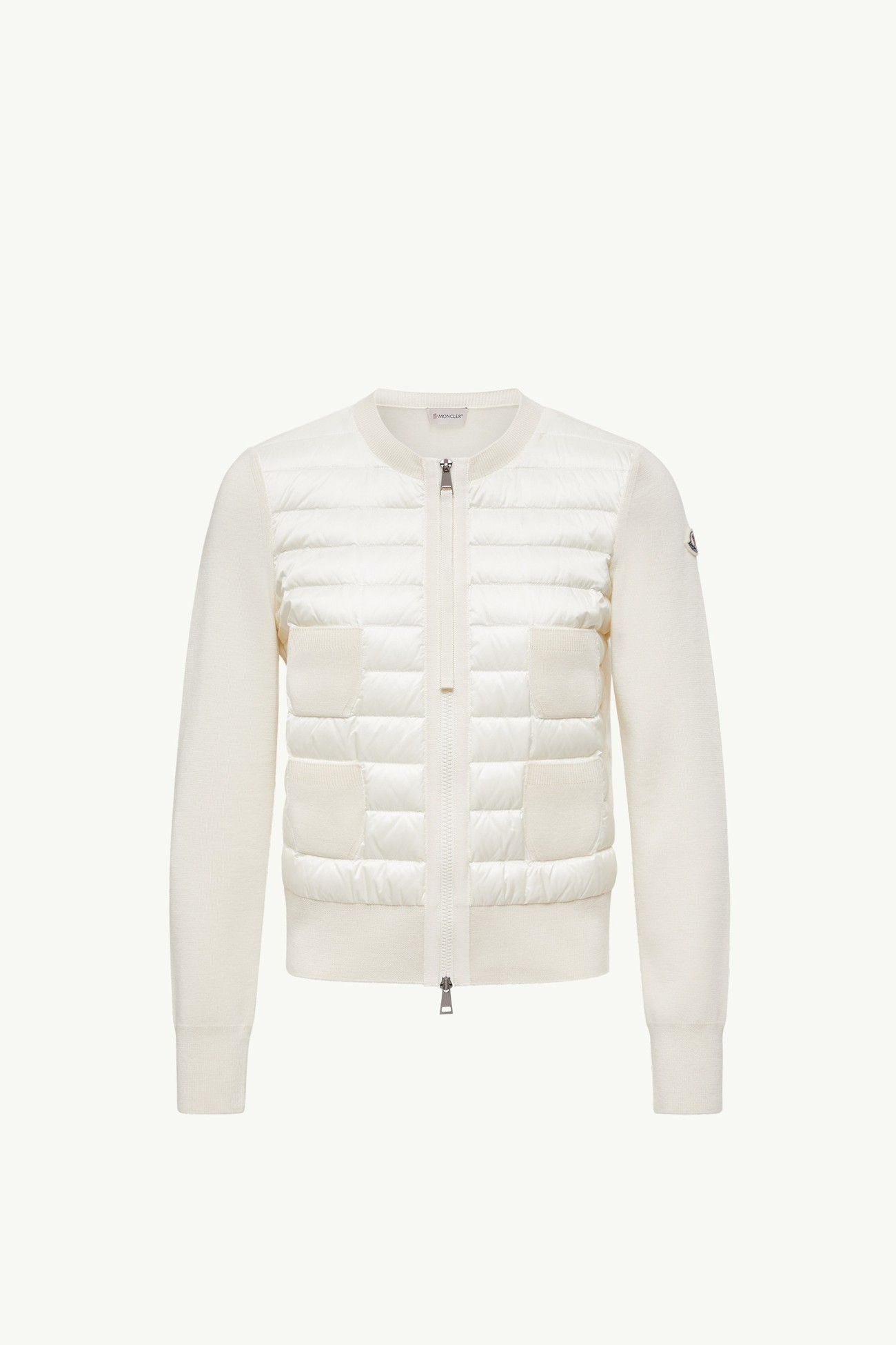 패딩 울 집업 카디건 여성 화이트 Moncler 2