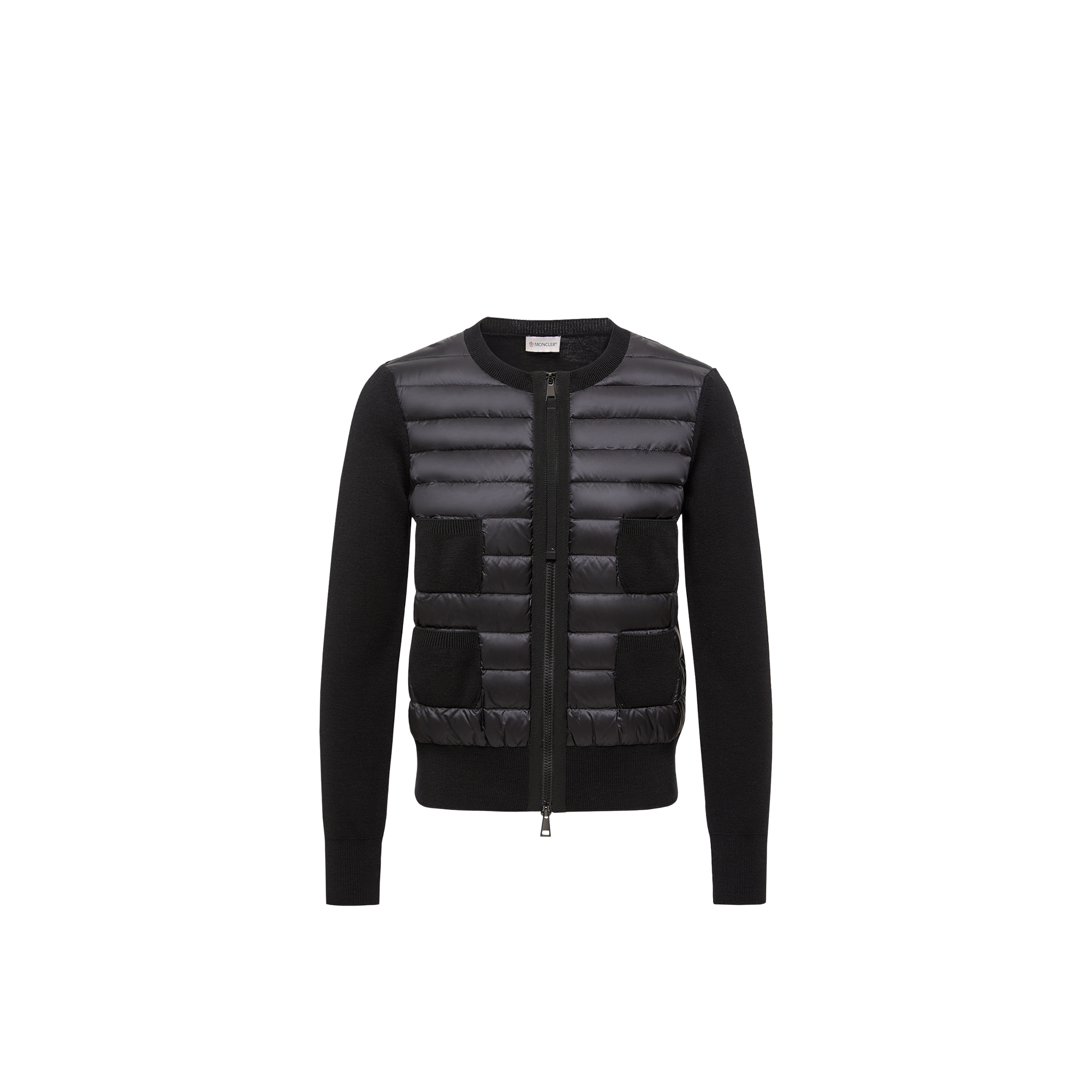 Moncler   Padded Wool Zip-Up Cardigan for Women in Black, Size: Xs