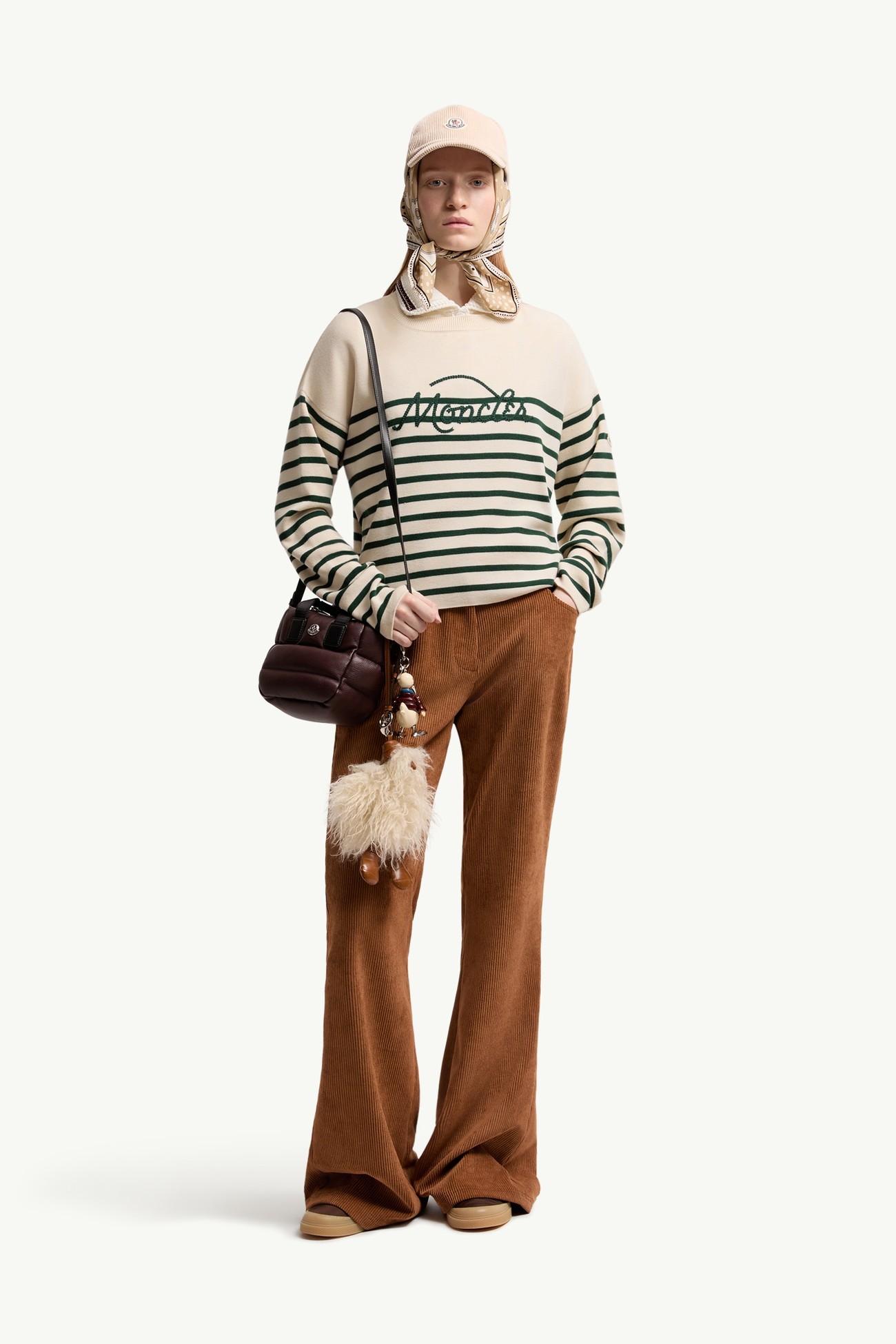 Striped Wool Jumper Women White & Green Moncler 0