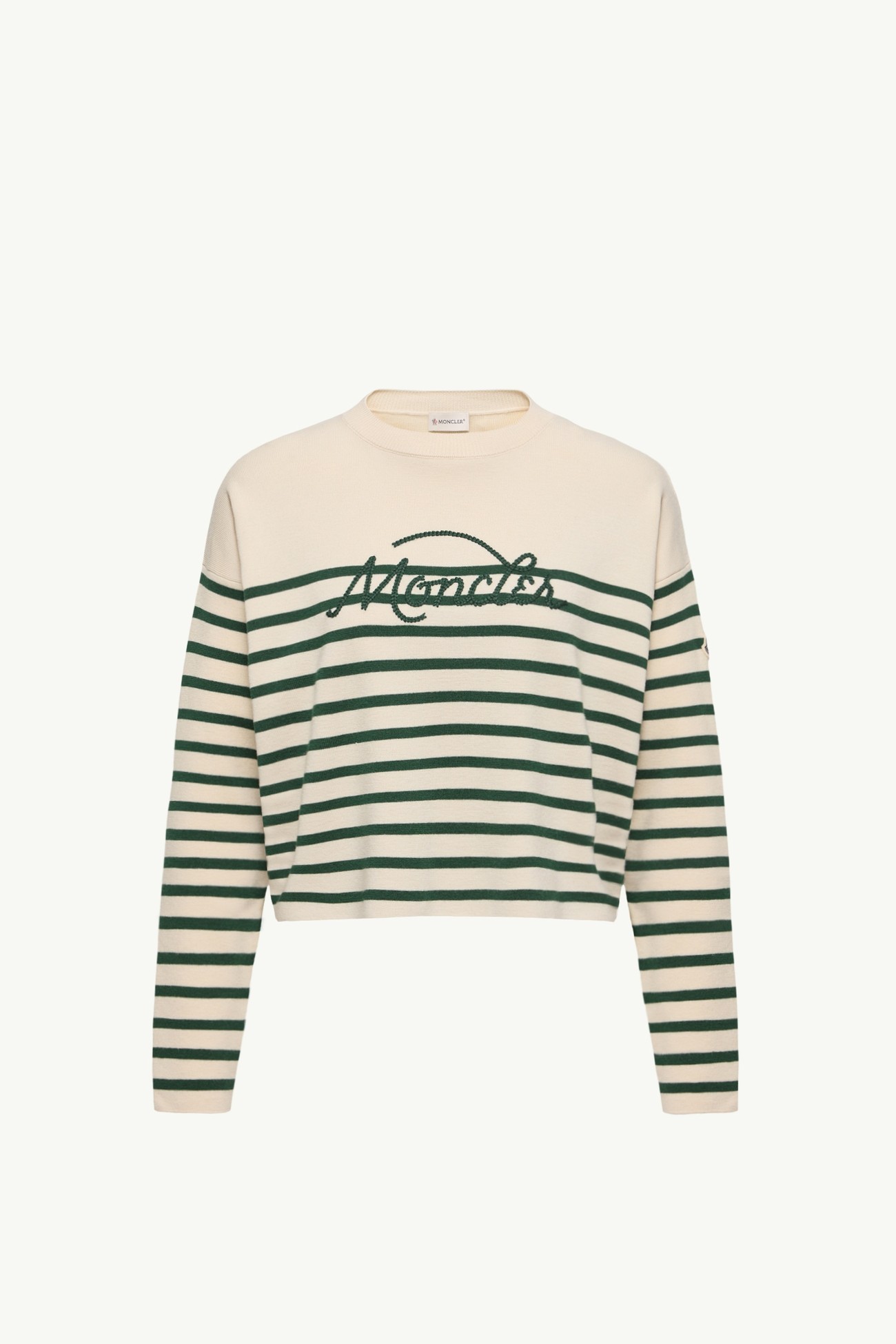 Striped Wool Jumper Women White & Green Moncler 2