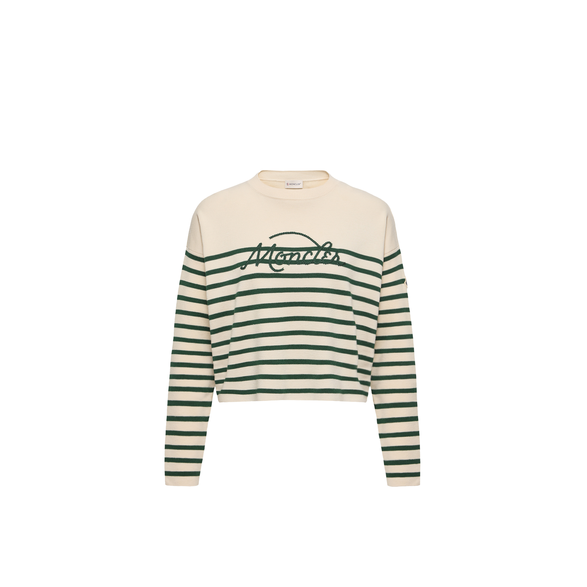Moncler   Striped Wool Jumper for Women in White, Size: Xs