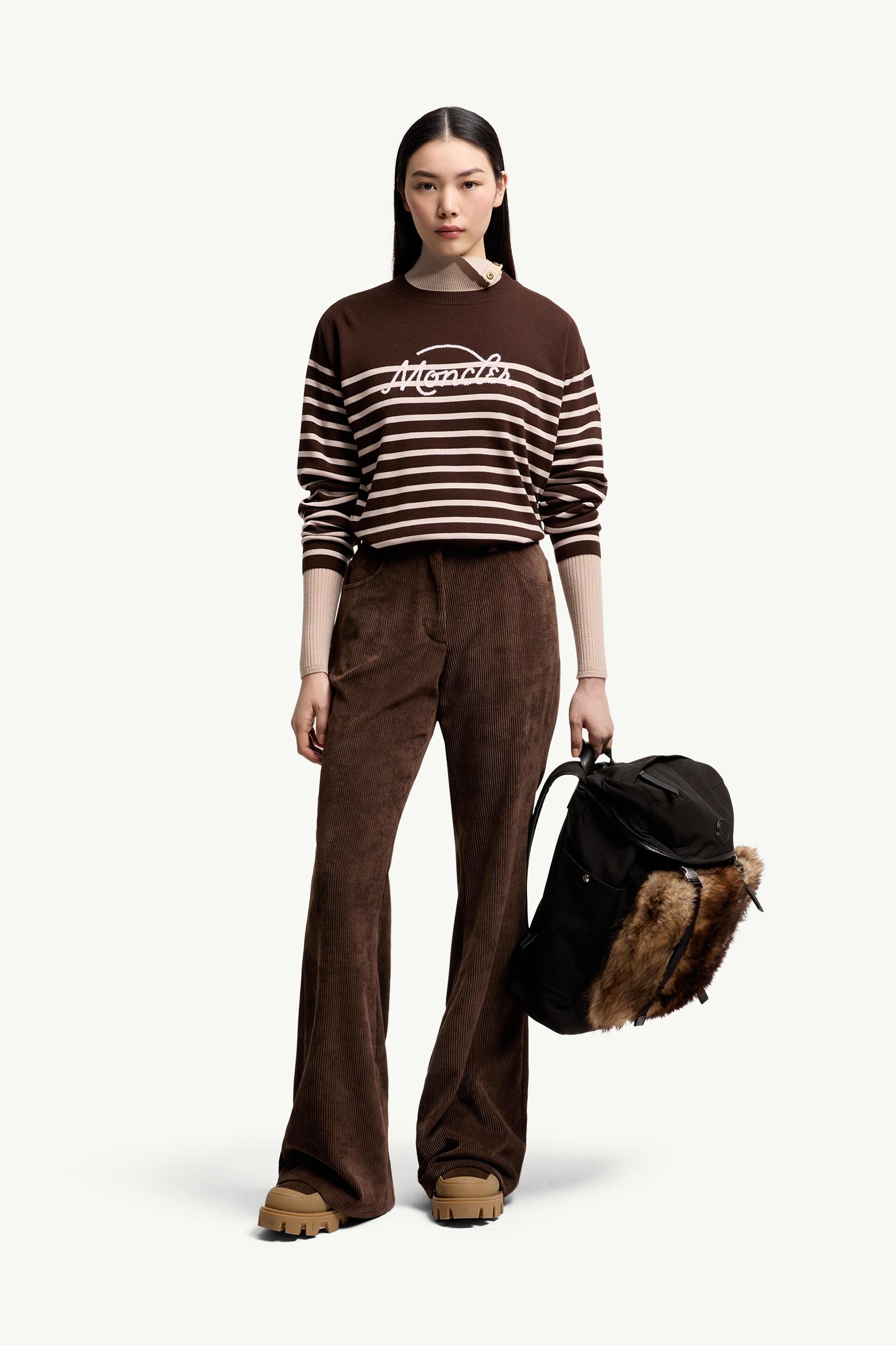 Brown Striped Wool Sweater - Sweaters & Cardigans for Women