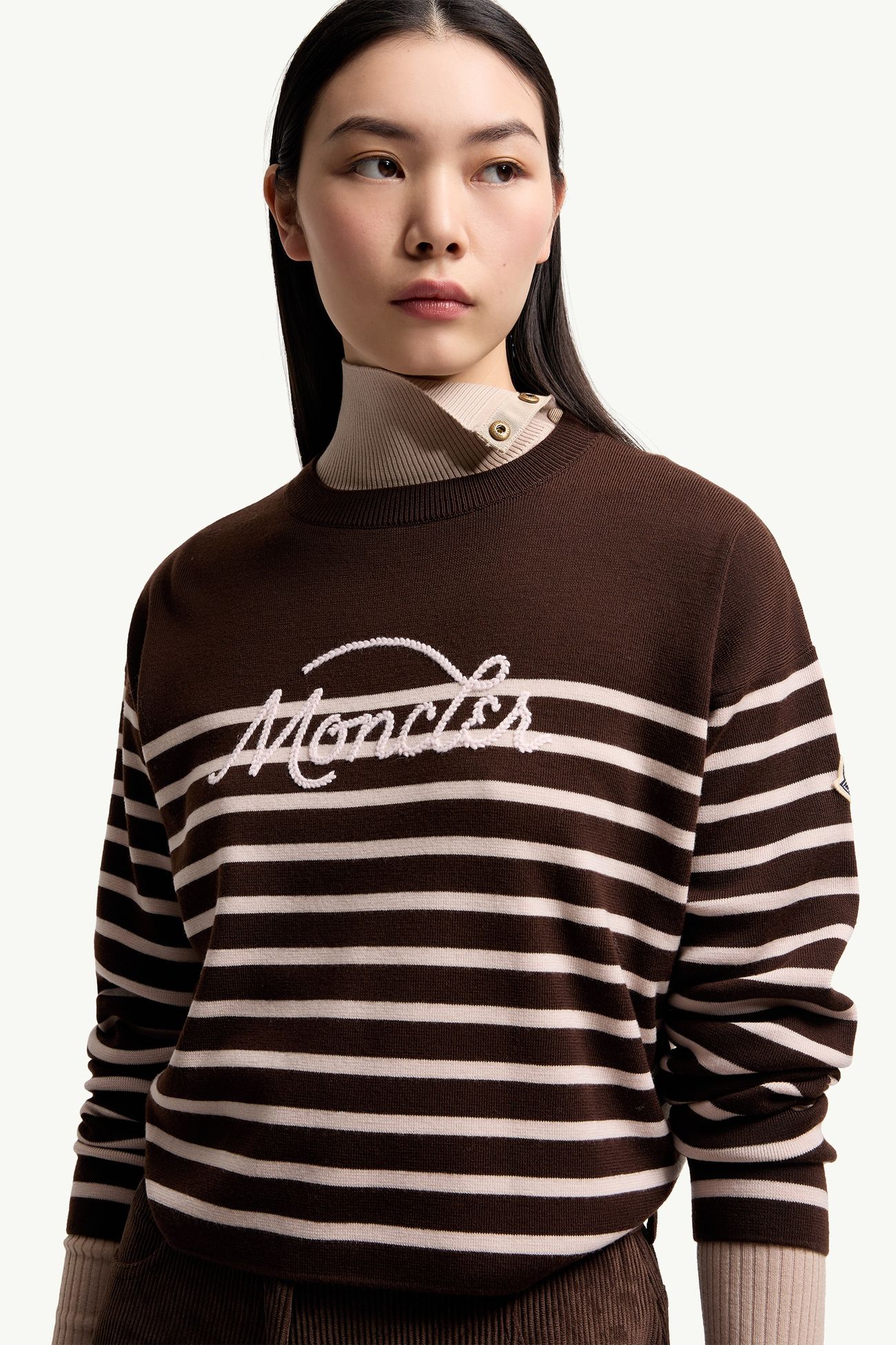 條紋羊毛毛衣 女士 啡色 Moncler 5