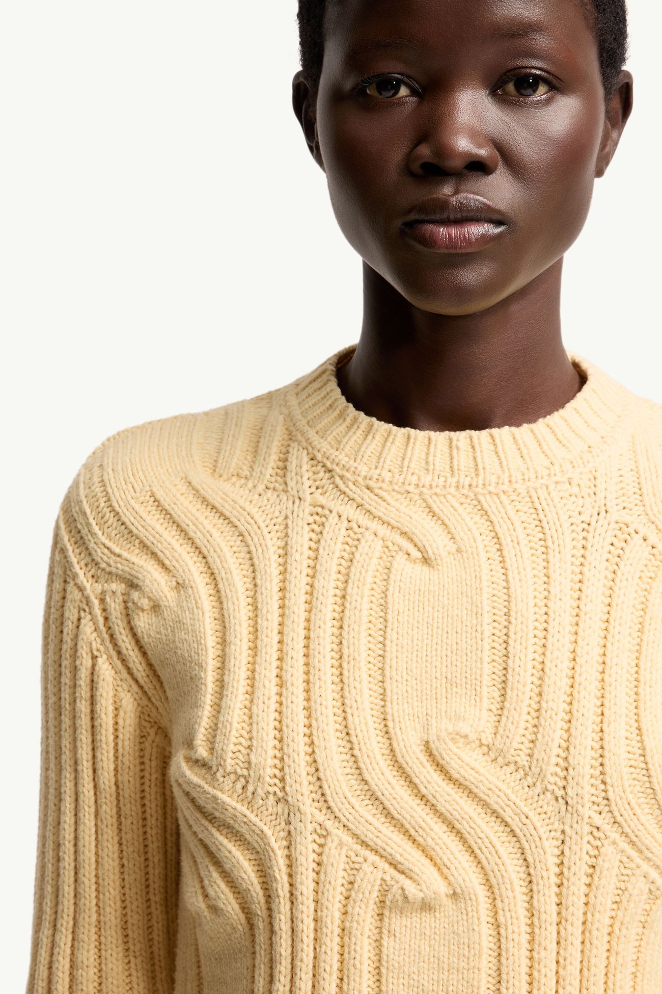 女士链式针织棉质混纺毛衣 女士 象牙白 Moncler 5