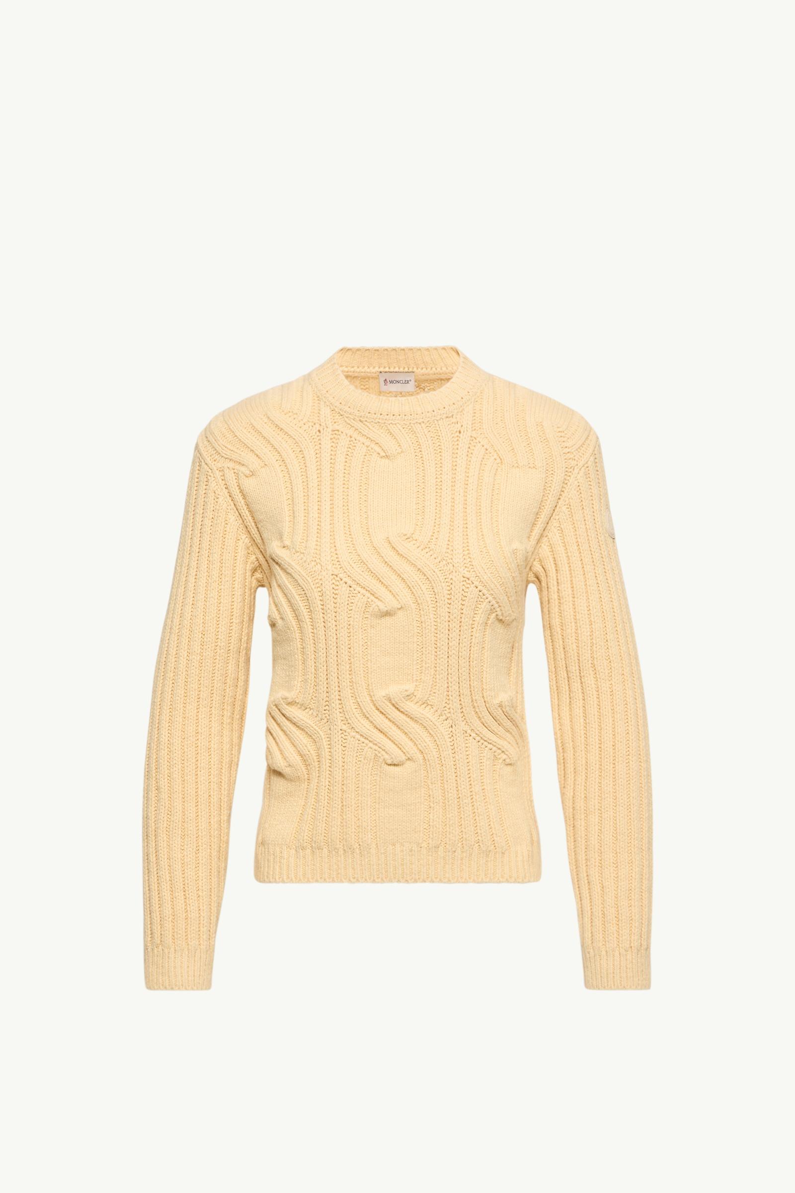 Chain Knit Cotton Blend Jumper Women Ochre Yellow Moncler, 1 of 0