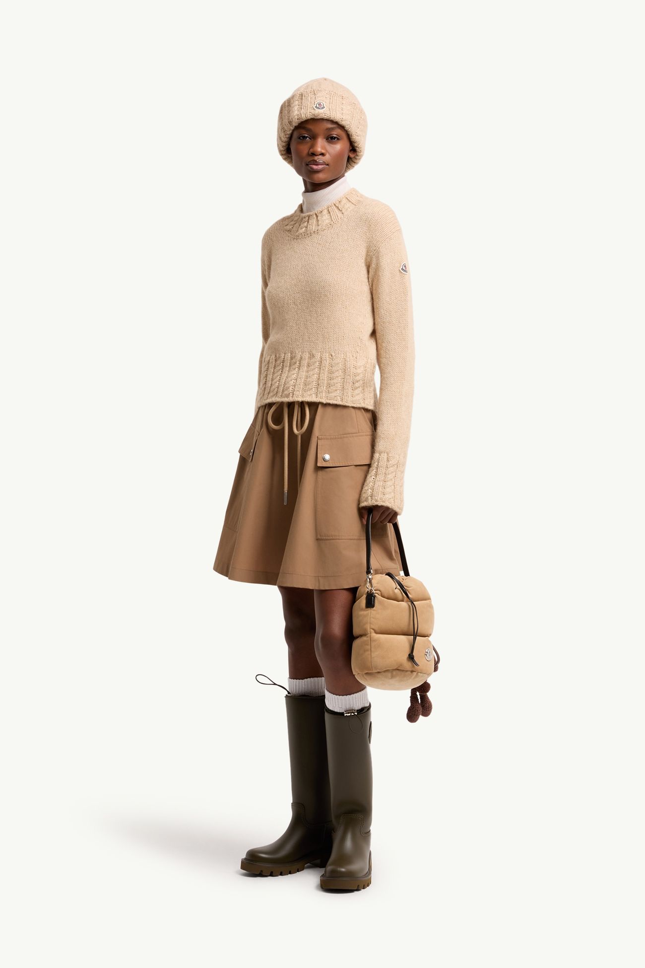 Rollkragenpullover aus Alpakamischung Damen Beige Moncler 0