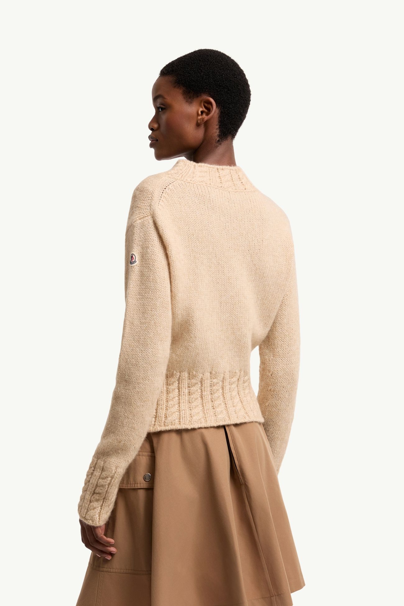 Alpaca Blend Polo Neck Jumper Women Beige Moncler 4