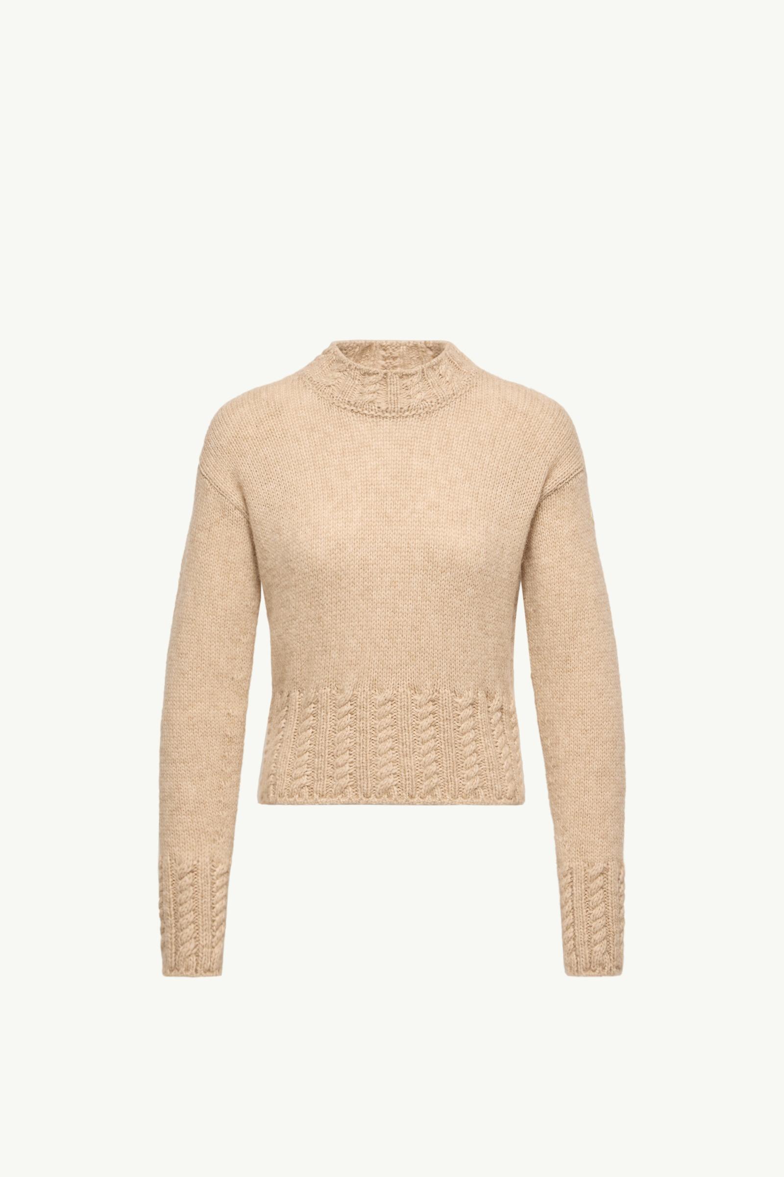 Alpaca Blend Polo Neck Jumper Women Beige Moncler, 1 of 0
