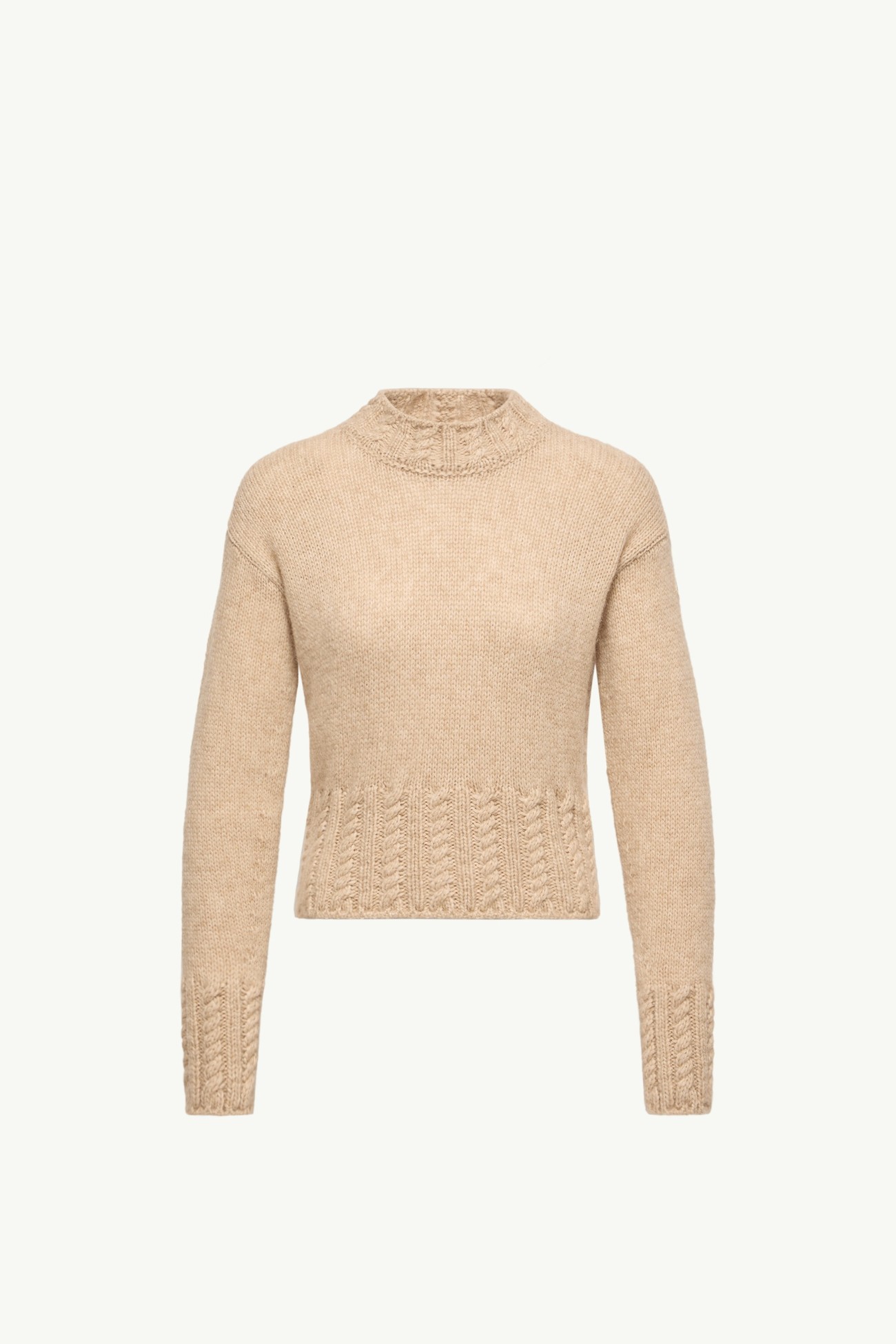 Alpaca Blend Polo Neck Jumper Women Beige Moncler 2