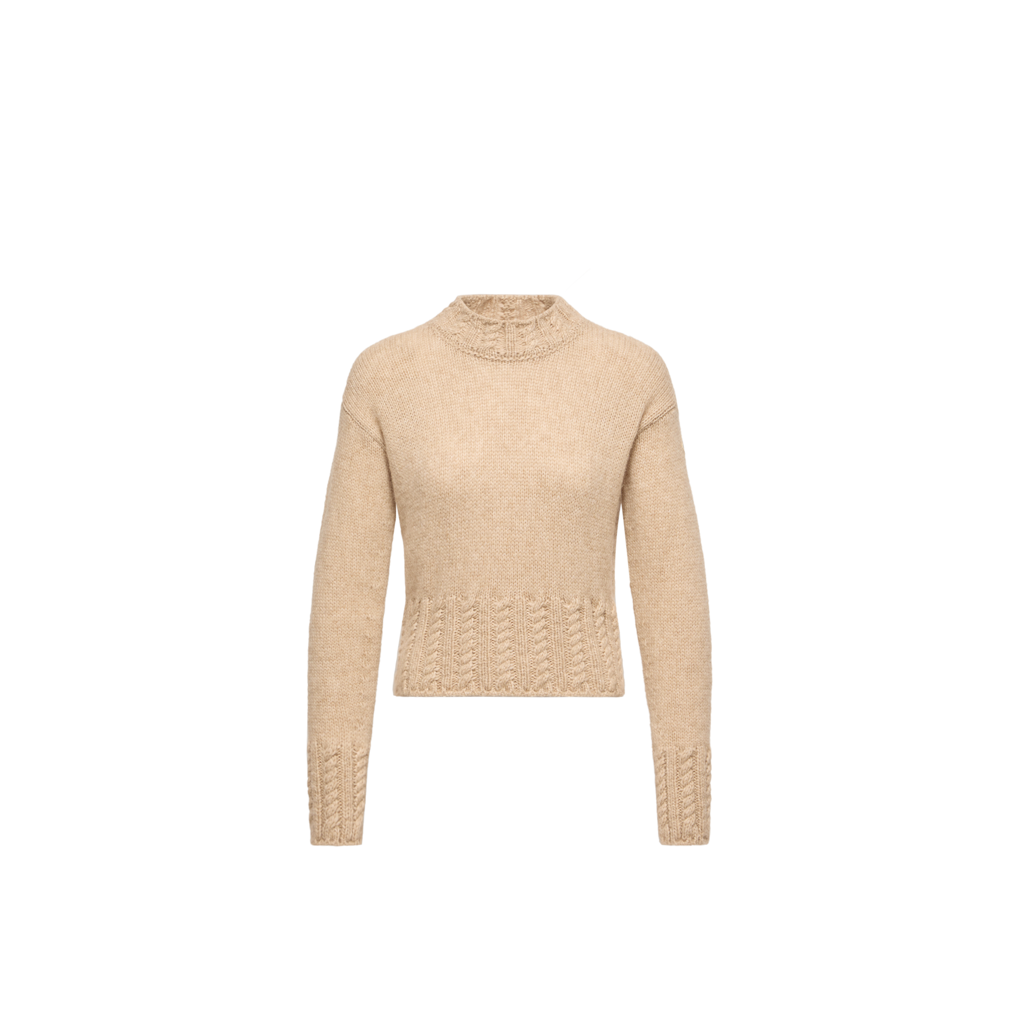Moncler   Alpaca Blend Polo Neck Jumper for Women in Beige, Size: S