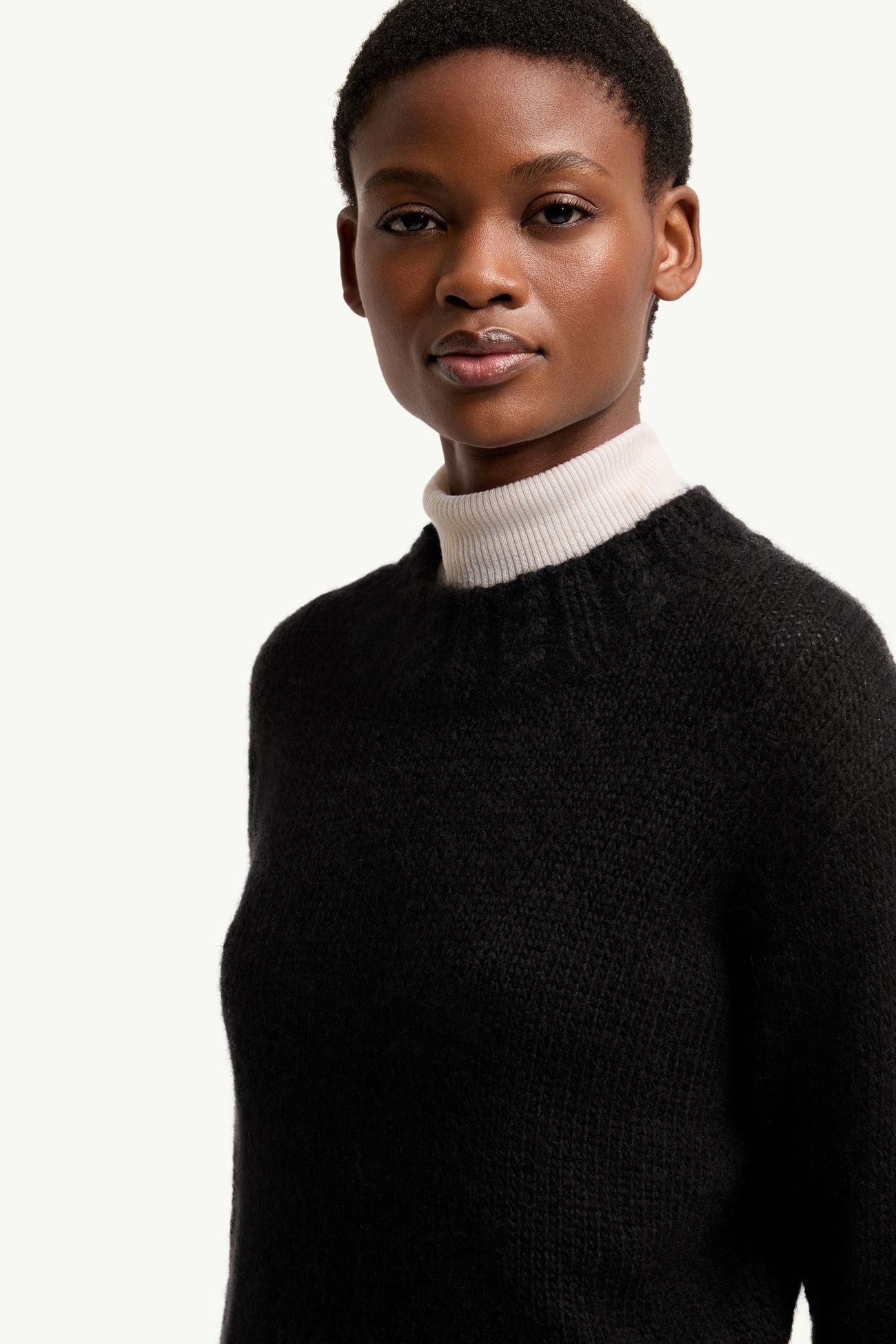 Alpaca Blend Polo Neck Jumper Women Black Moncler 5