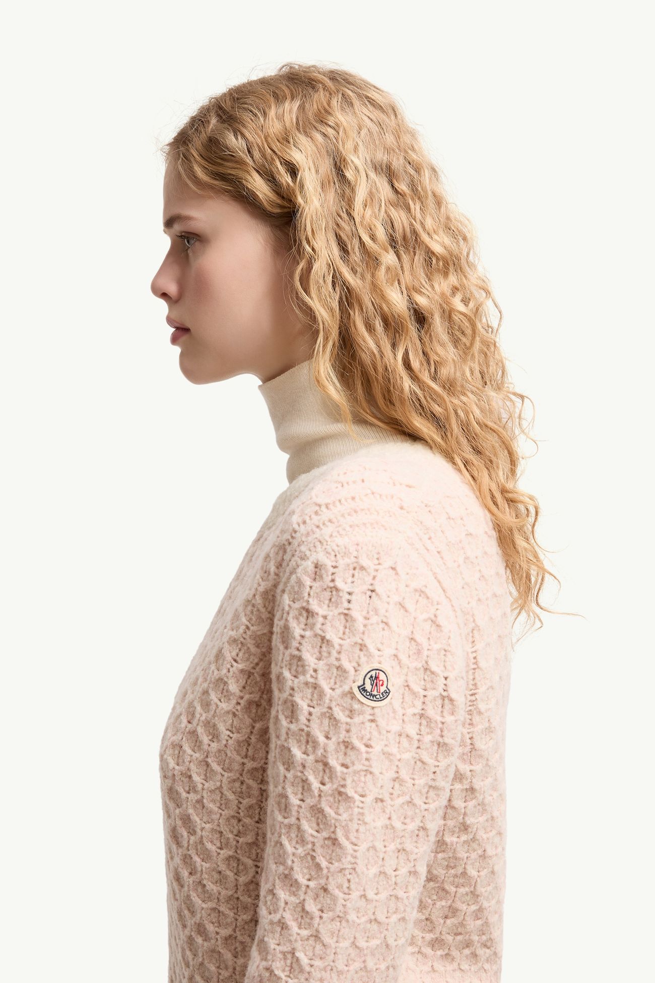 Wool Blend Sweater Women Light Pink Moncler 1
