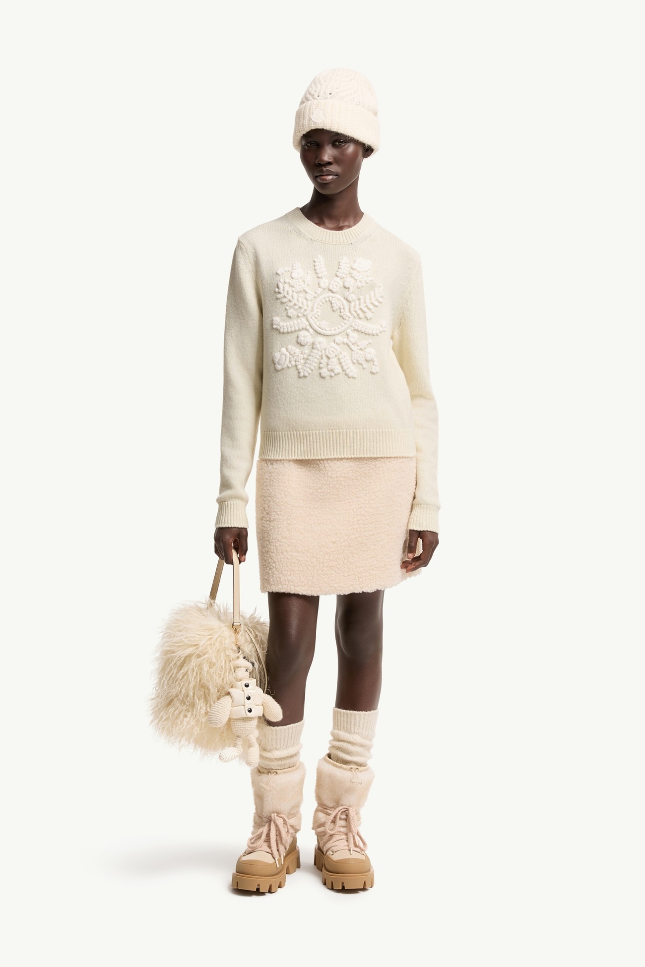 Wool & Cashmere Blend Sweater Women White Moncler 0