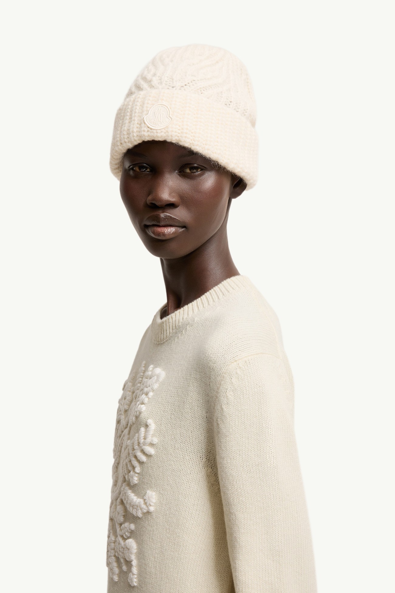 Maglione in misto lana e cashmere Donna Bianco Moncler 1