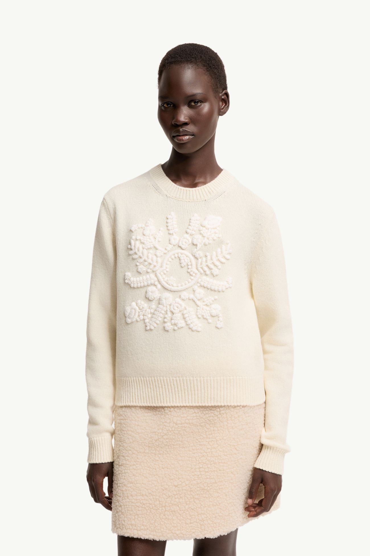 羊毛羊絨混紡毛衣 女士 白色 Moncler 3