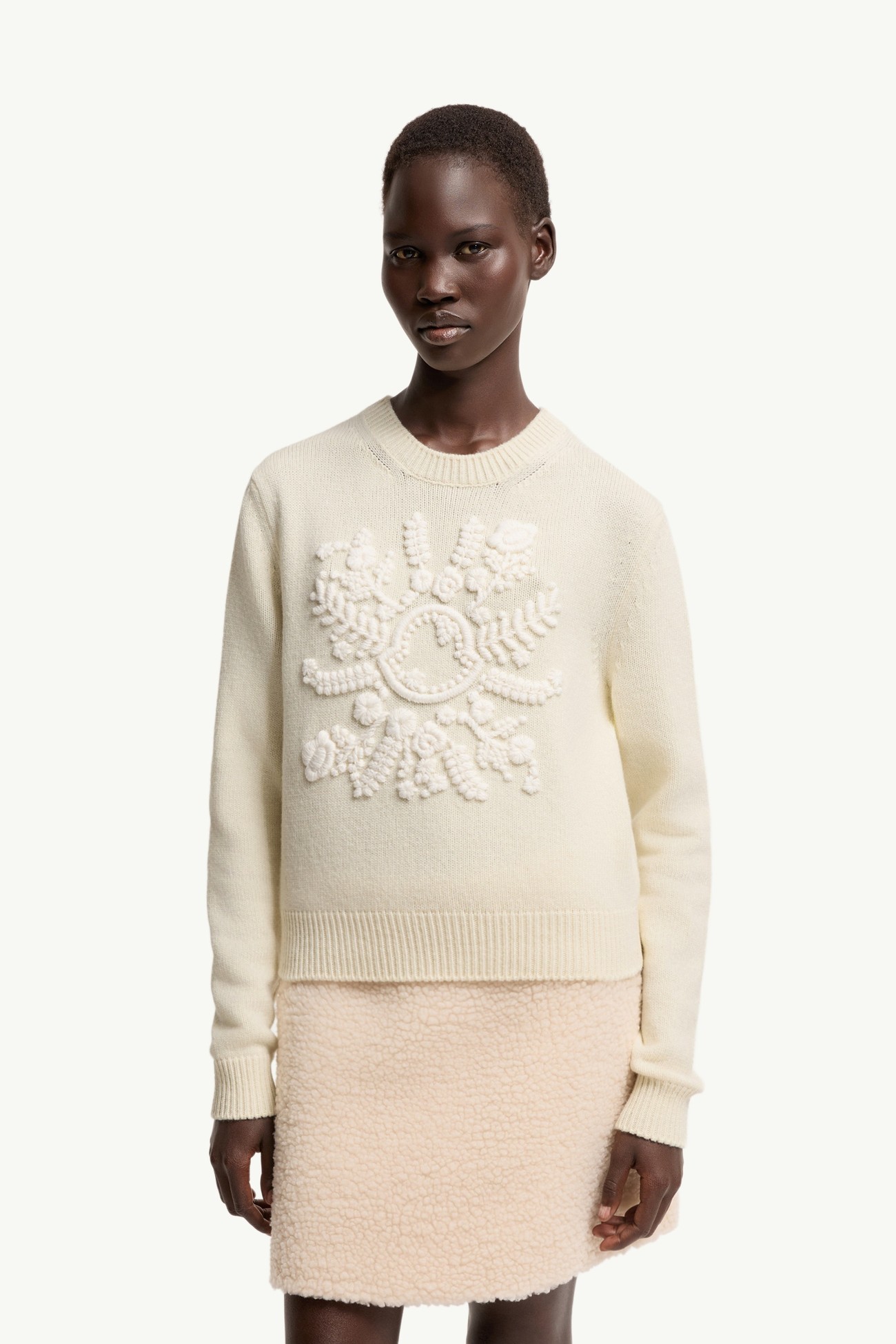 羊毛羊絨混紡毛衣 女士 白色 Moncler 3