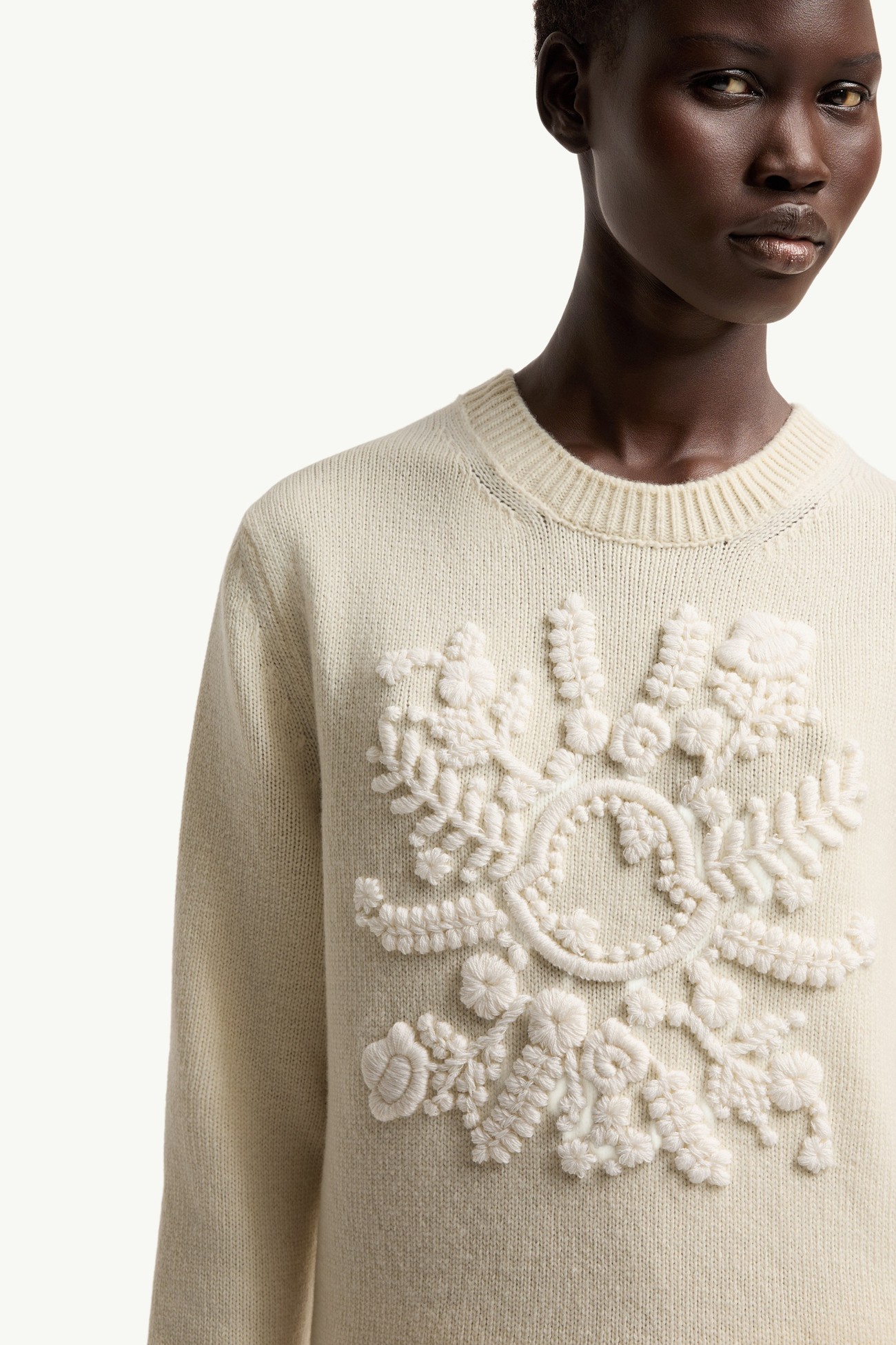Maglione in misto lana e cashmere Donna Bianco Moncler 5