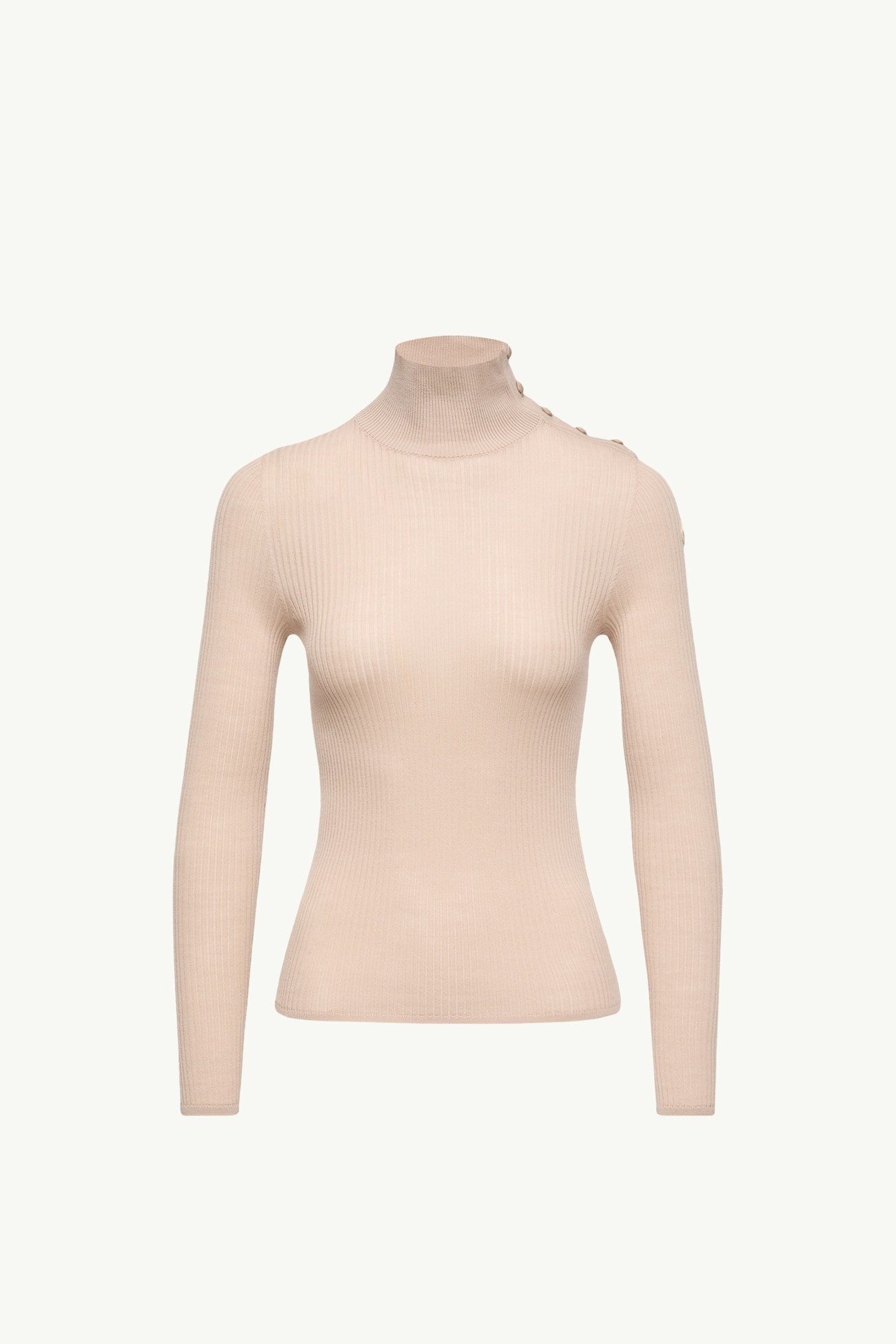 Dolcevita in lana testurizzata Donna Beige Chiaro Moncler 2