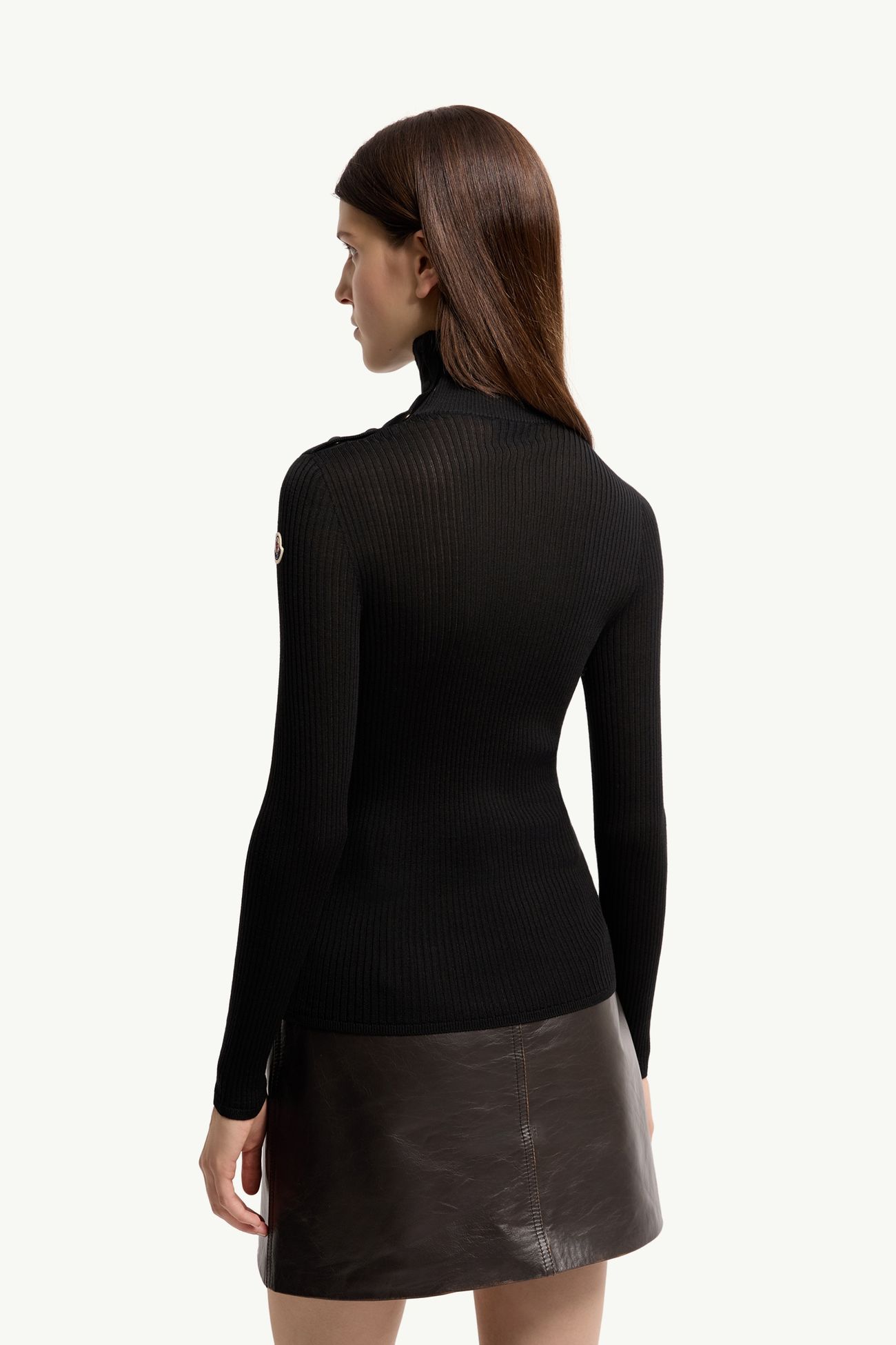 Textured Wool Sweater Women Black Moncler 4