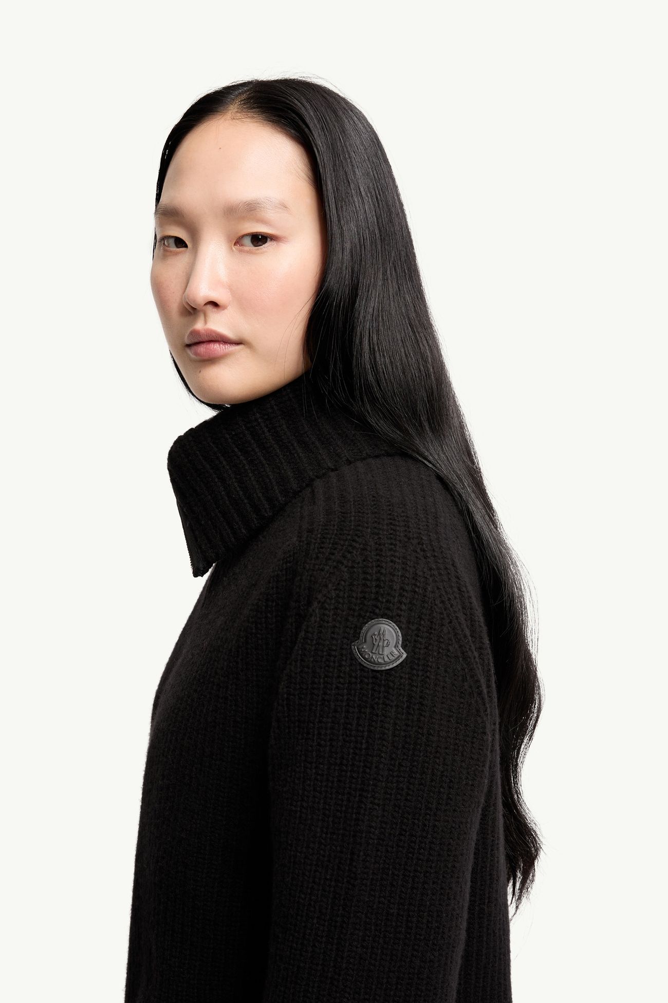 Wool & Cashmere Zip-Up Jumper Women Black Moncler 1