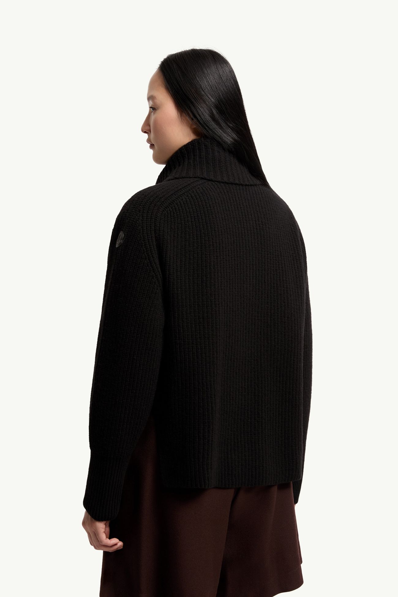 羊毛羊絨拉鏈毛衣 女士 黑色 Moncler 4