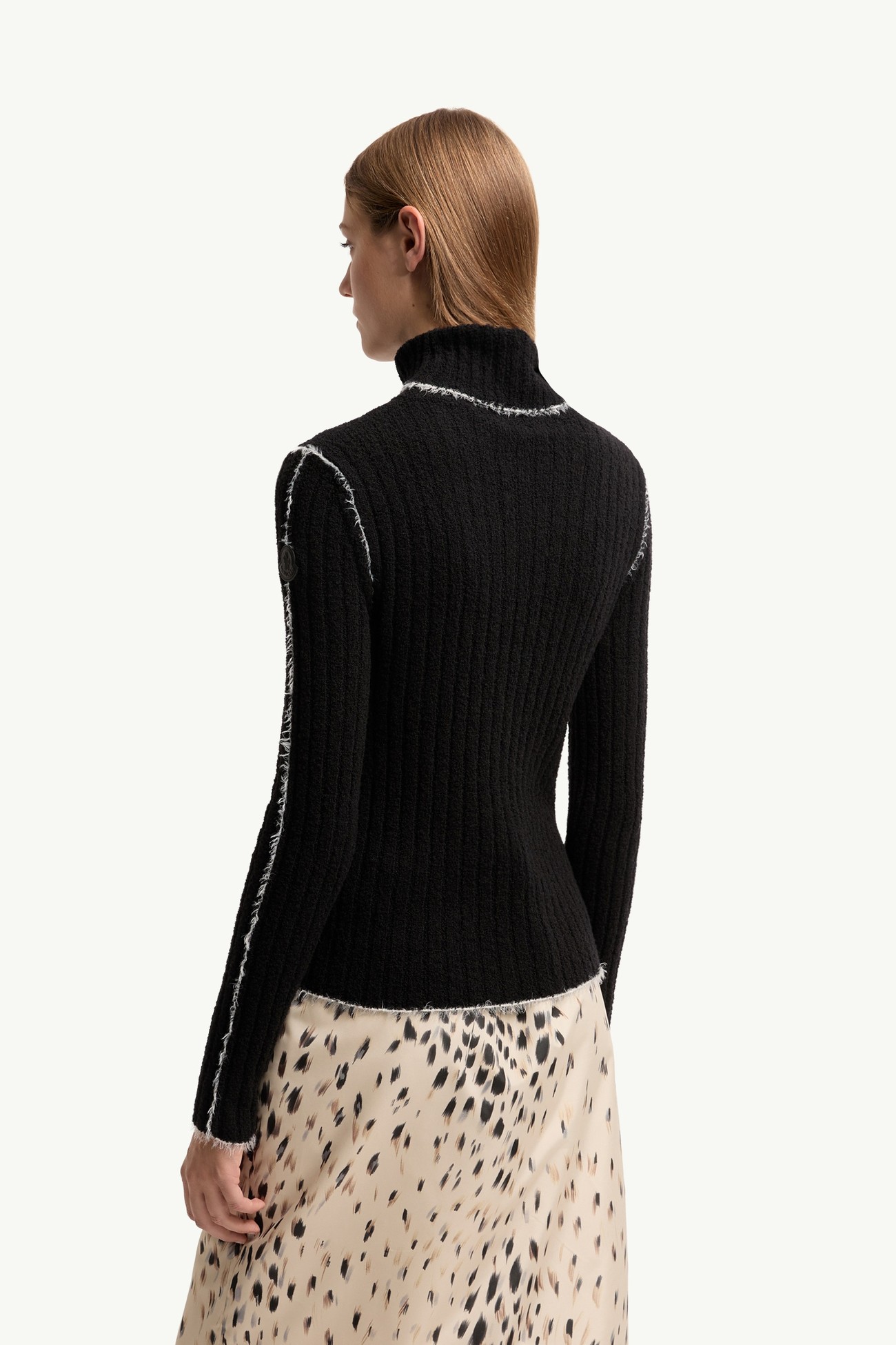 Wool Blend Polo Neck Jumper Women Black Moncler 4