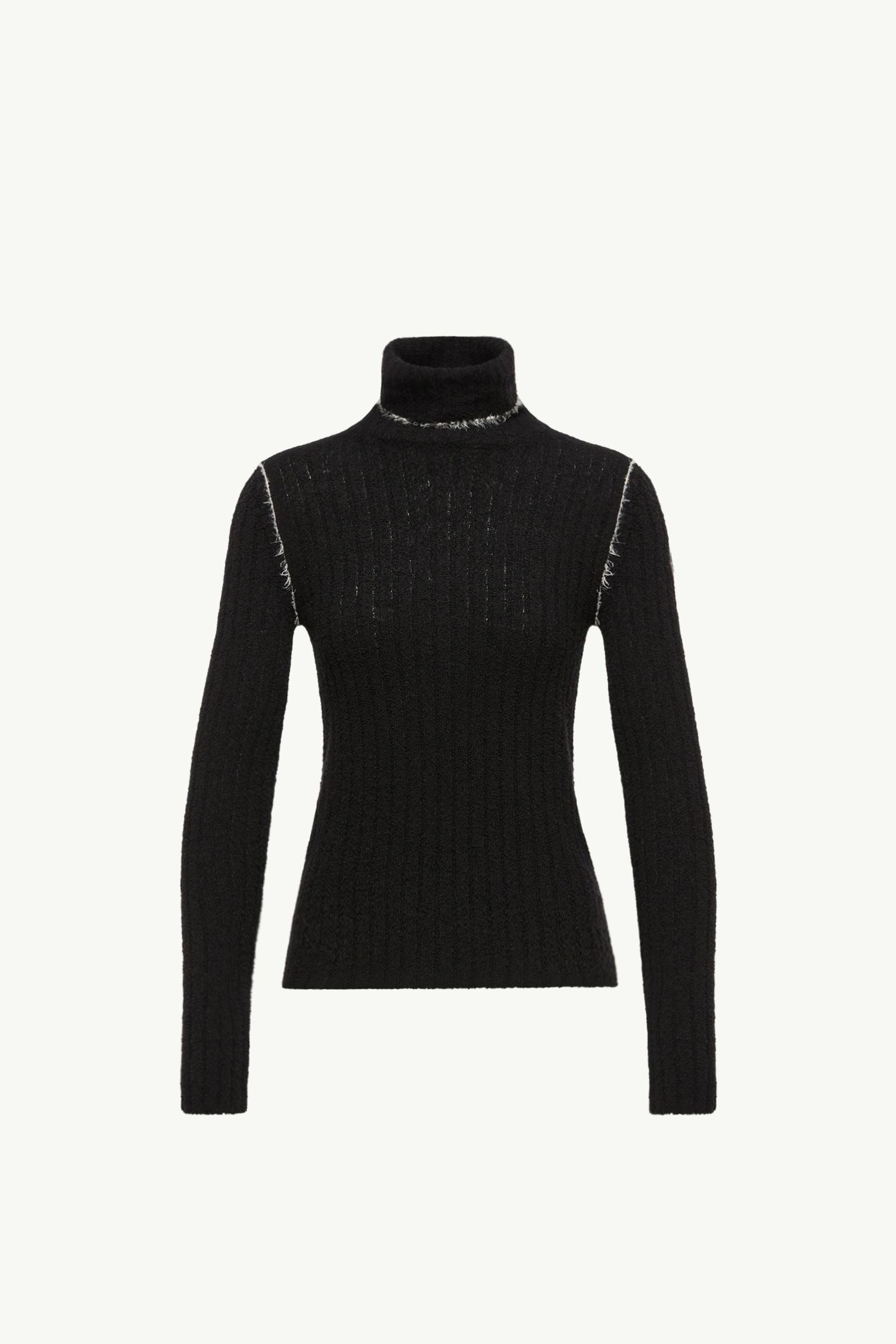 Wool Blend Polo Neck Jumper Women Black Moncler, 1 of 0