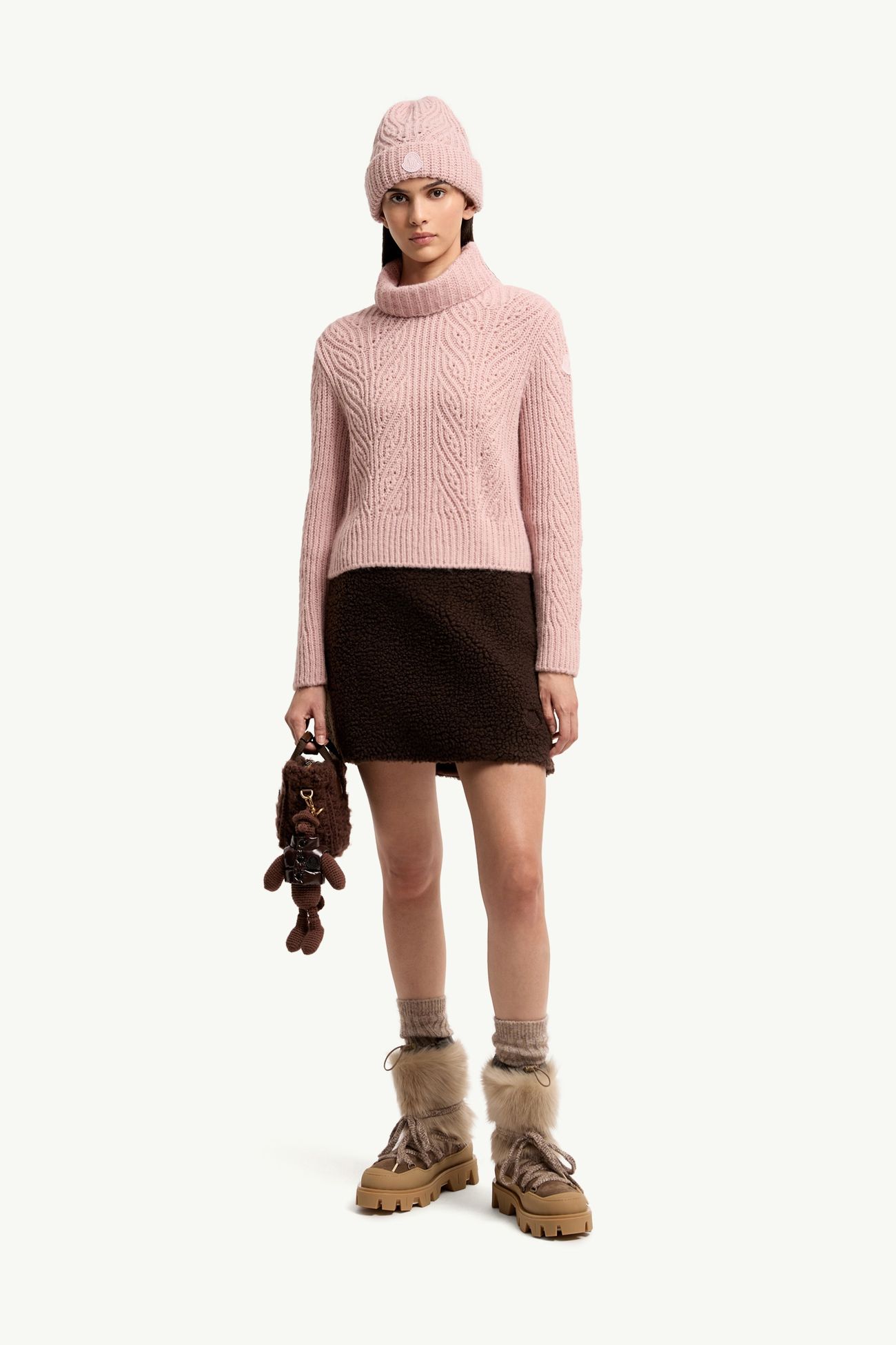 羊駝毛混紡樽領毛衣 女士 粉紅色 Moncler 0