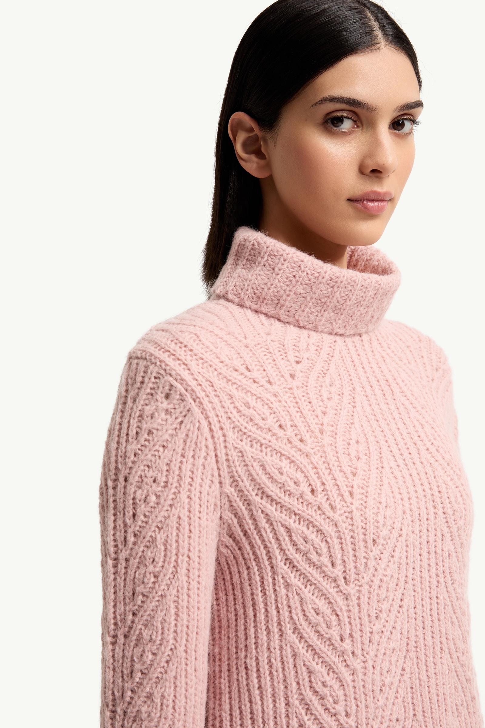 Pink Alpaca Blend Turtleneck Jumper - Sweaters & Cardigans for
