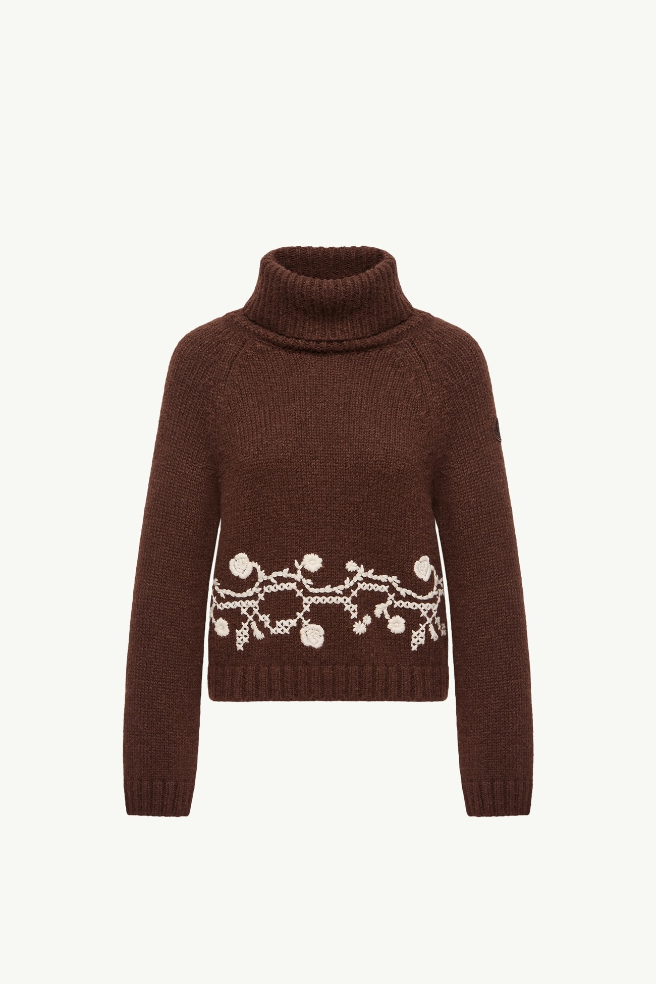 Alpaca Blend Embroidered Turtleneck Women Brown Moncler 2