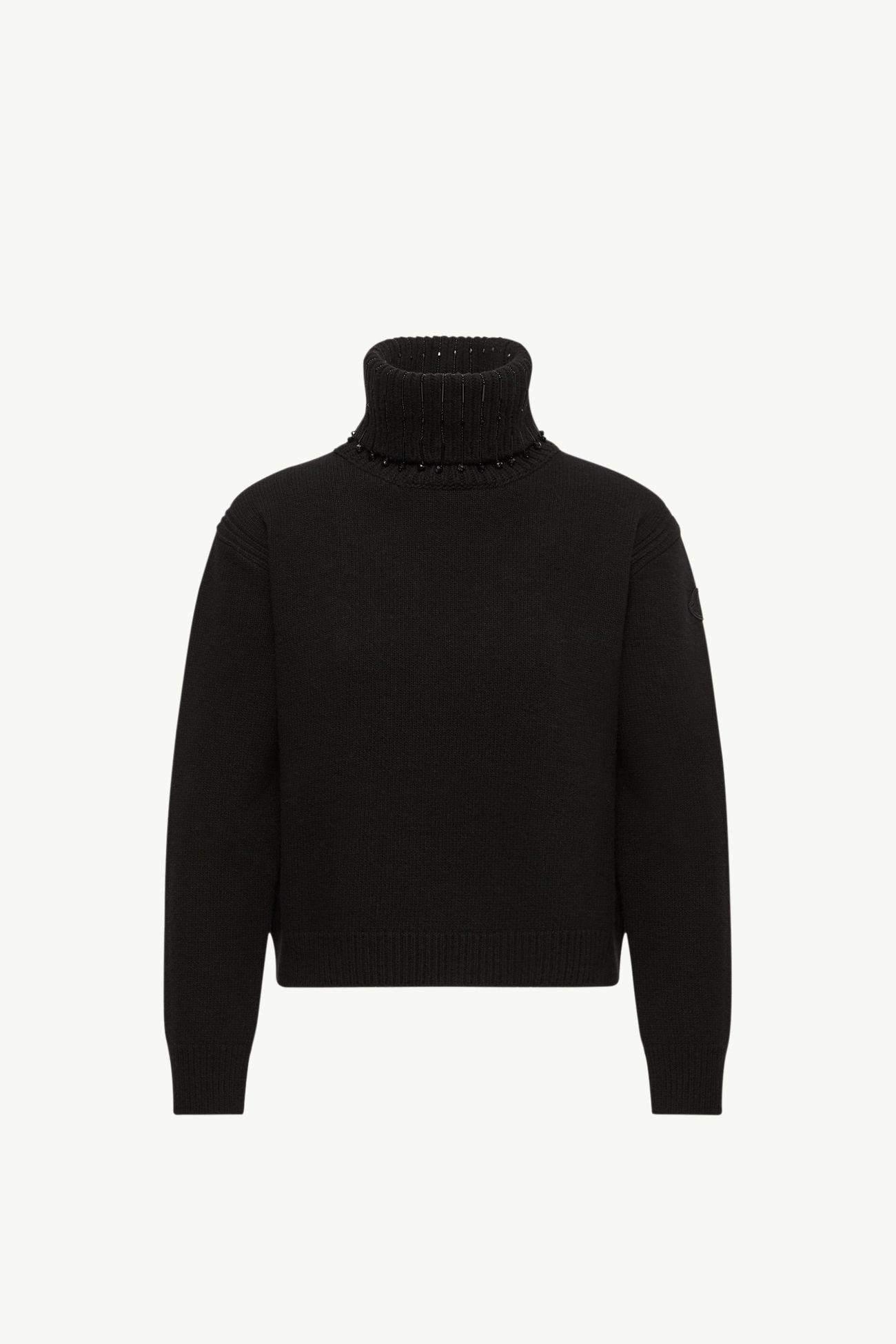 Jersey de cuello de tortuga de mezcla de lana y cachemira con bordado Mujer Negro Moncler 2