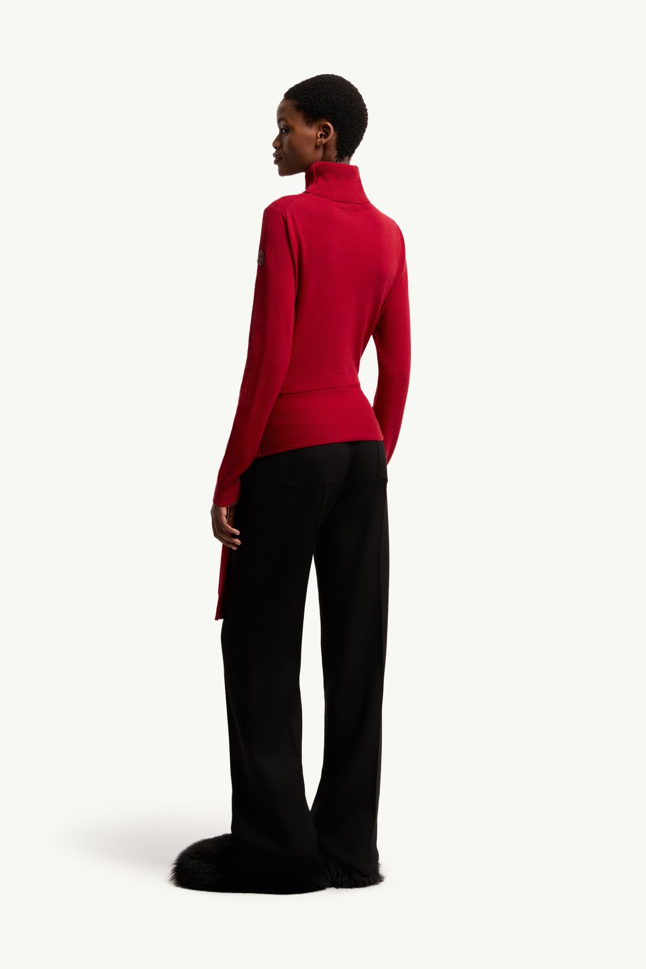 羊毛羊絨混紡樽領毛衣 女士 紅色 Moncler 4