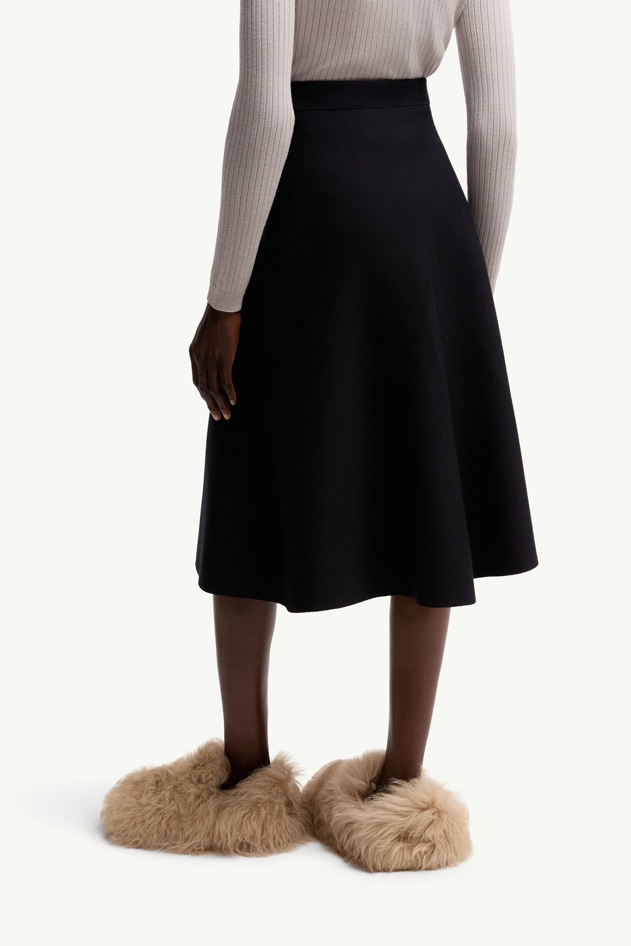 Falda midi de mezcla de lana plisada Mujer Azul oscuro Moncler 4