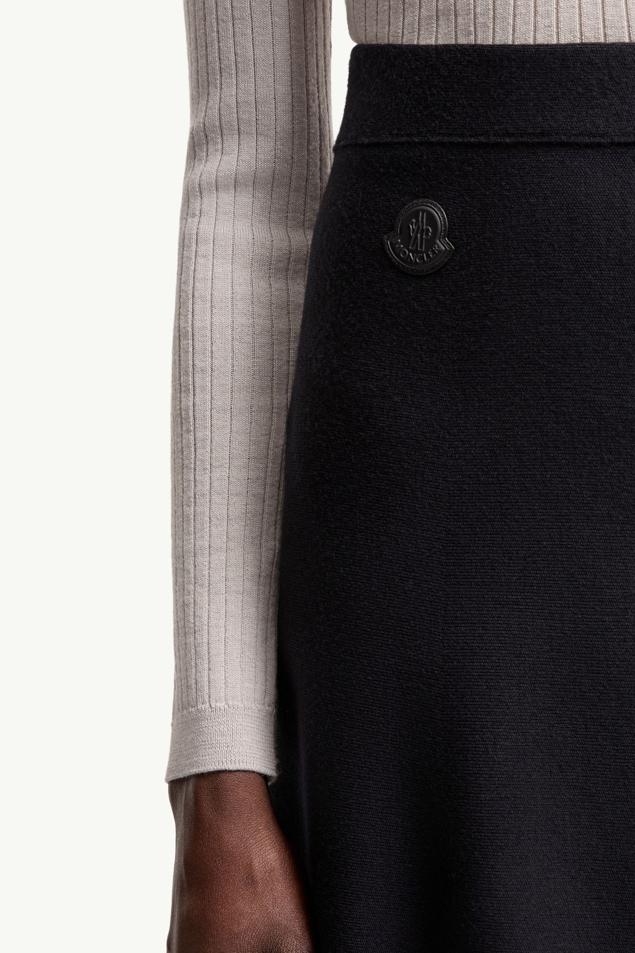 Pleated Wool Blend Midi Skirt Women Dark Blue Moncler 5