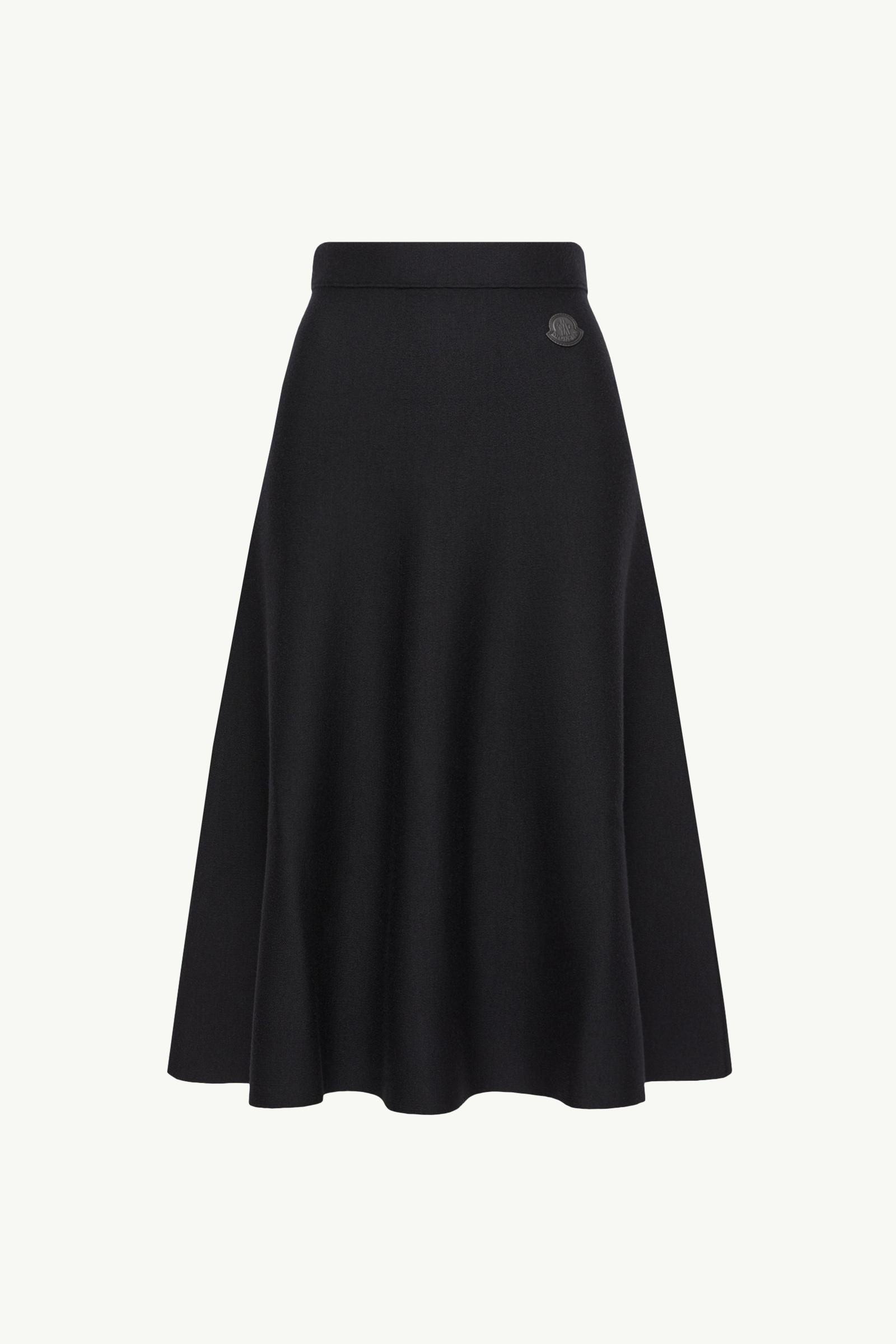 Pleated Wool Blend Midi Skirt Women Dark Blue Moncler, 1 of 0