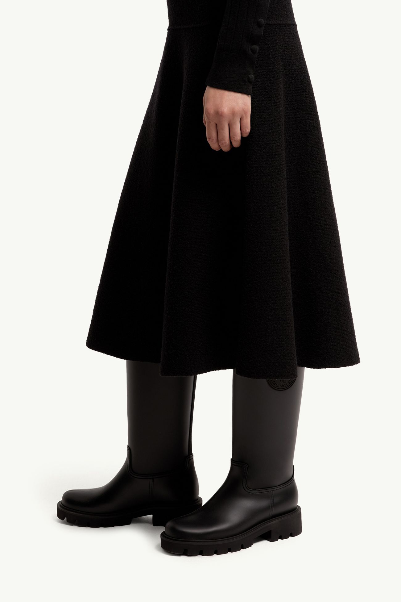 女士羊毛混纺中长半身裙 女士 黑色 Moncler 1