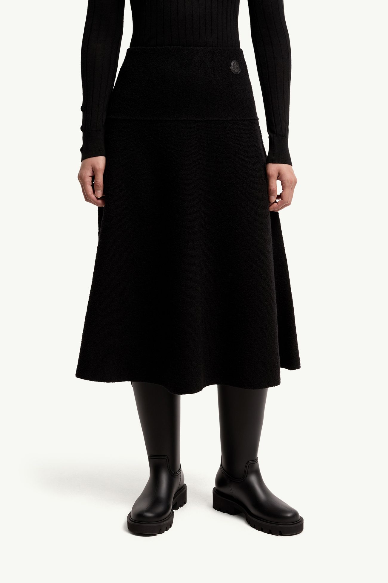 女士羊毛混纺中长半身裙 女士 黑色 Moncler 3