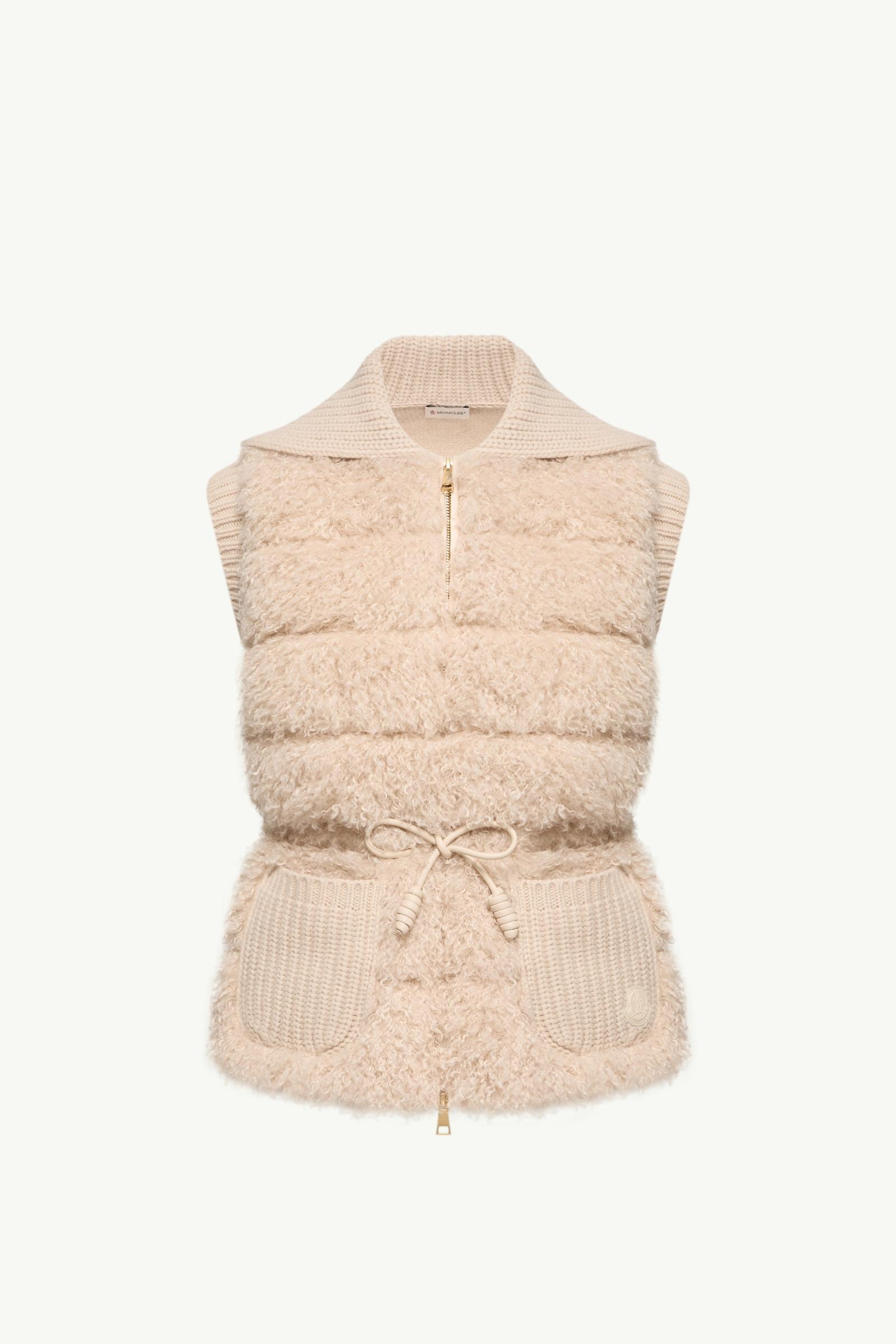 Wool & Cashmere Blend Down Vest Women Light Beige Moncler, 1 of 0