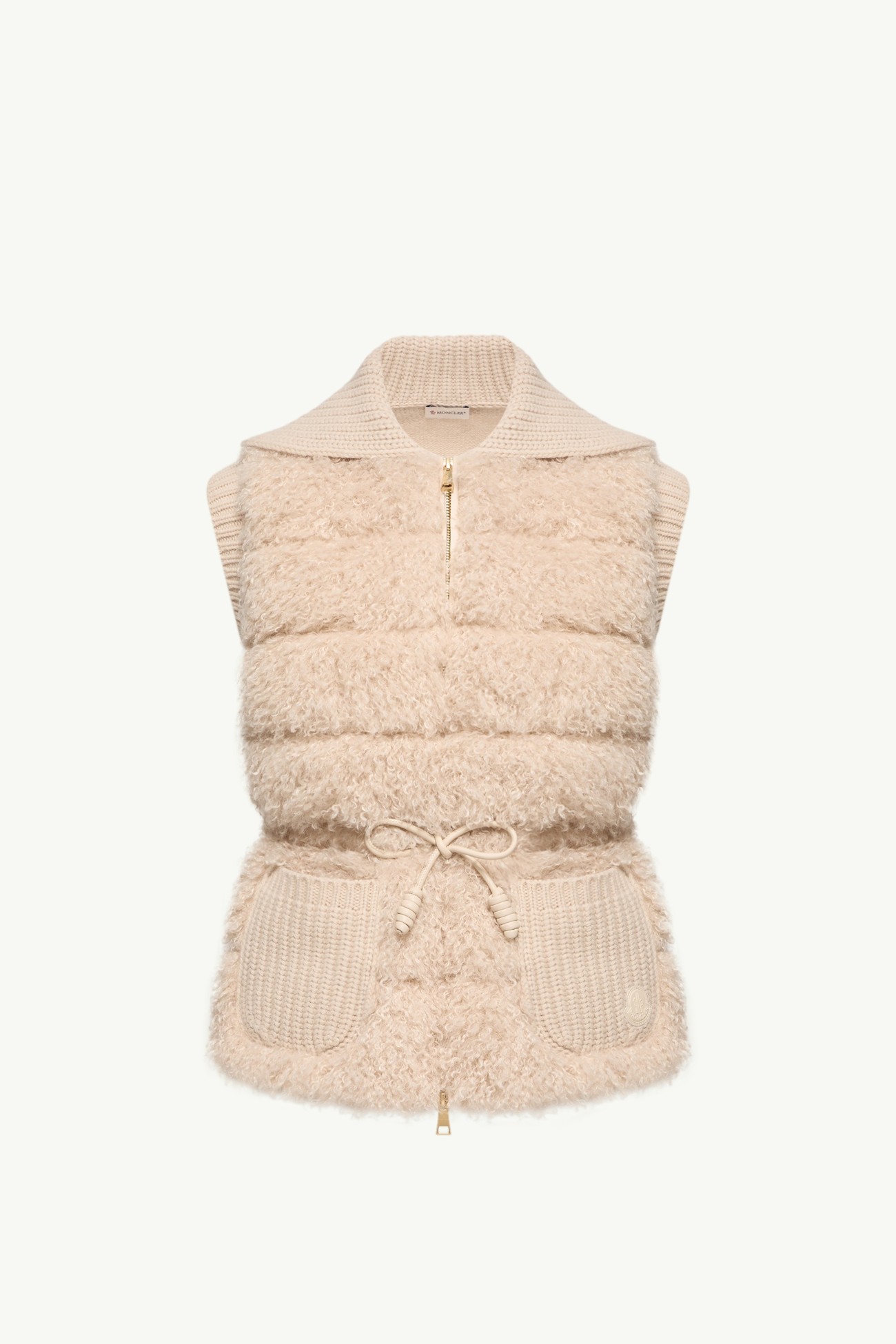 Wool & Cashmere Blend Down Gilet Women Light Beige Moncler 2