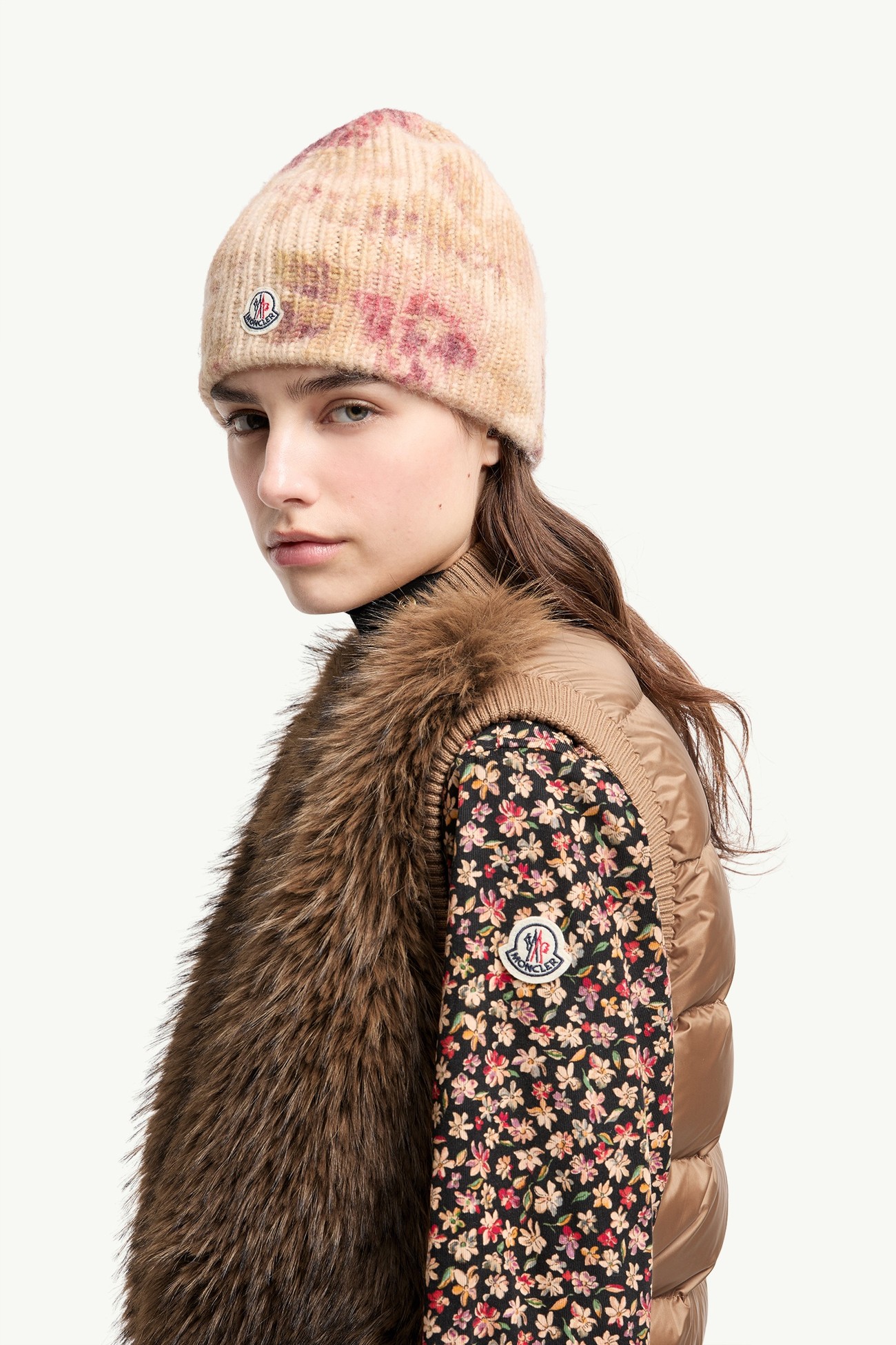 Wool Down Gilet Women Camel Beige Moncler 1